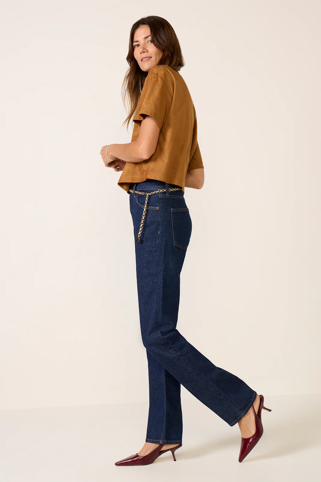 90s Pinch Waist Long Straight Jean