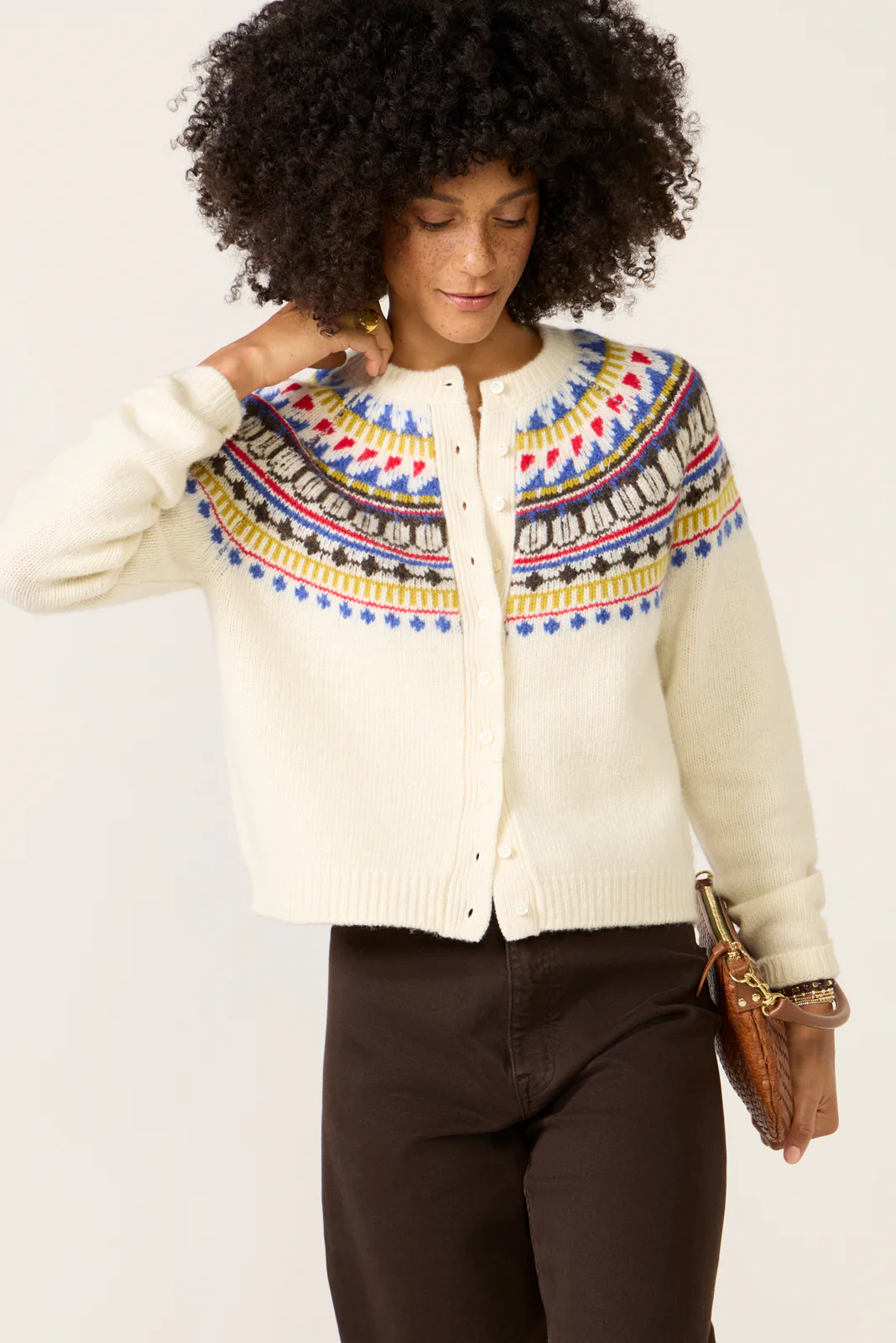 Amina Fairisle Cardigan - Image 5