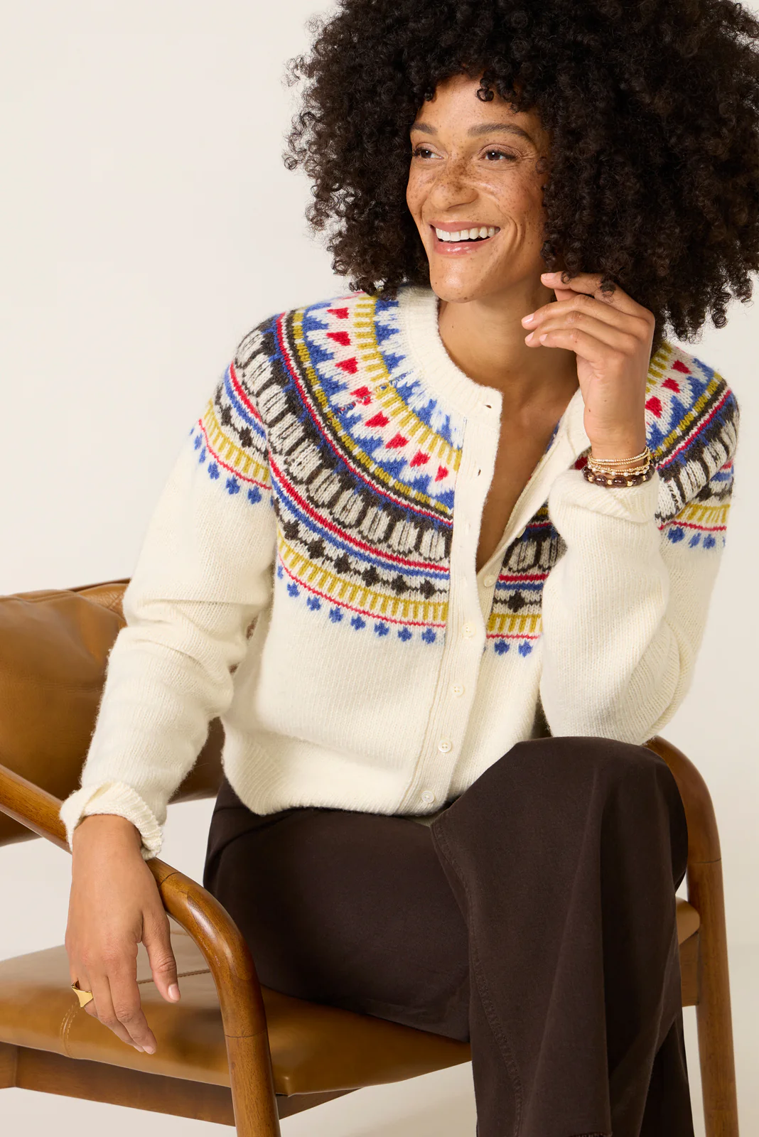 Amina Fairisle Cardigan - Image 6