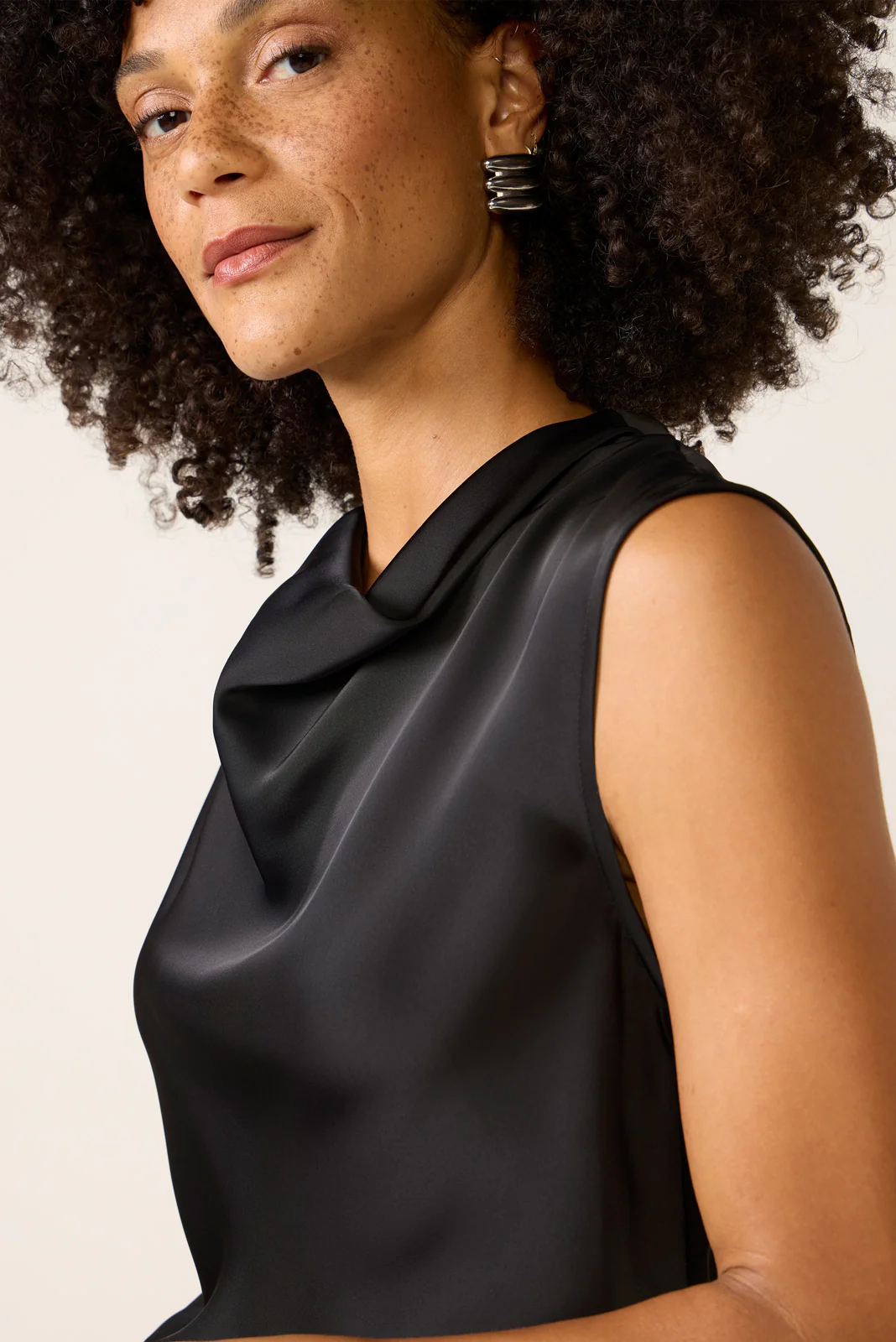Better Than Silk Sleeveless Cowl Neck Top - Image 3