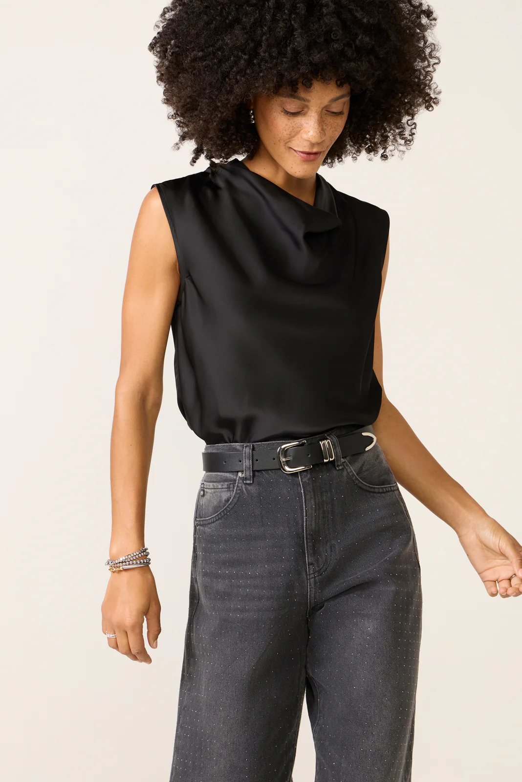Better Than Silk Sleeveless Cowl Neck Top - Image 5