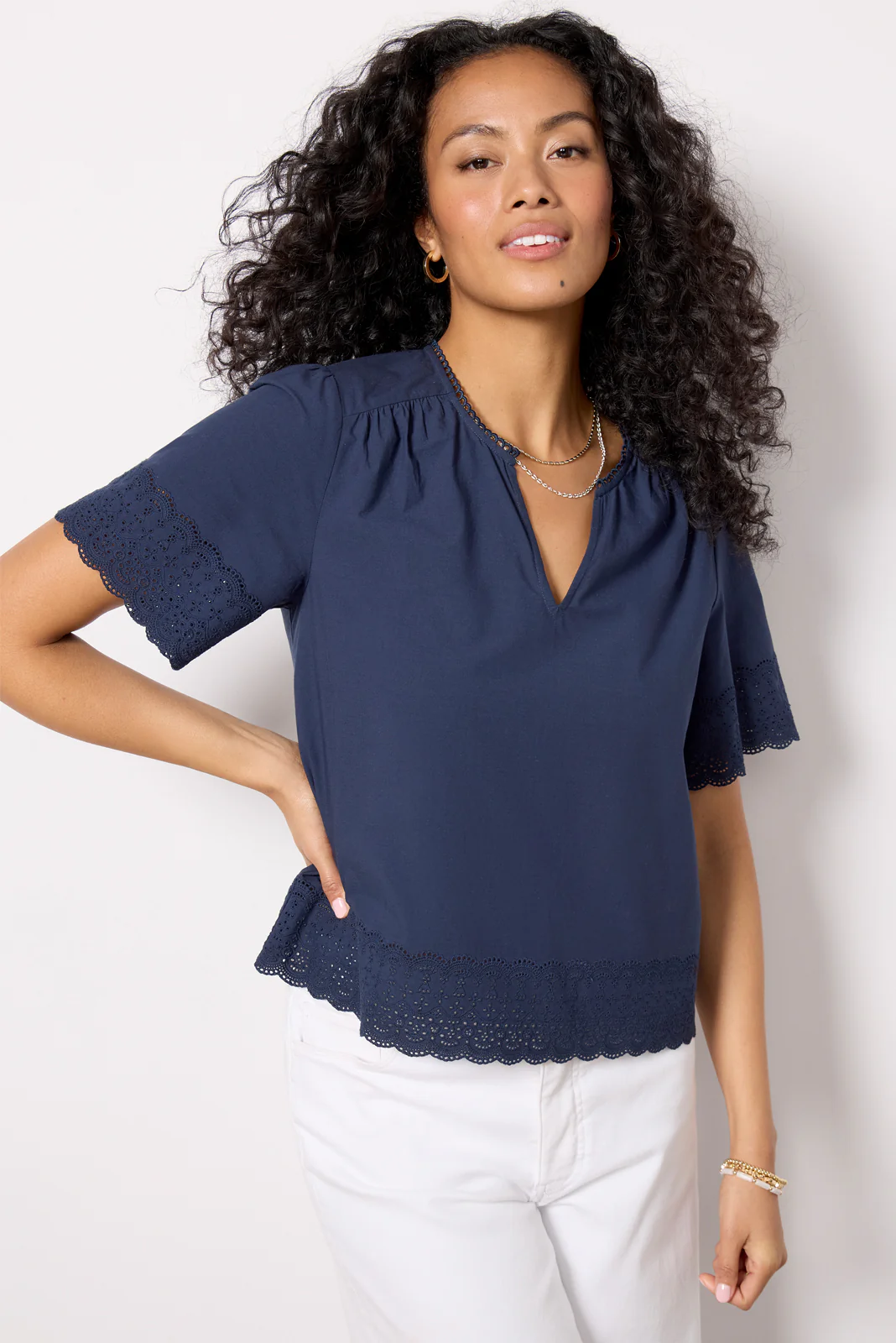 Blair Cutwork Trim Top - Image 7