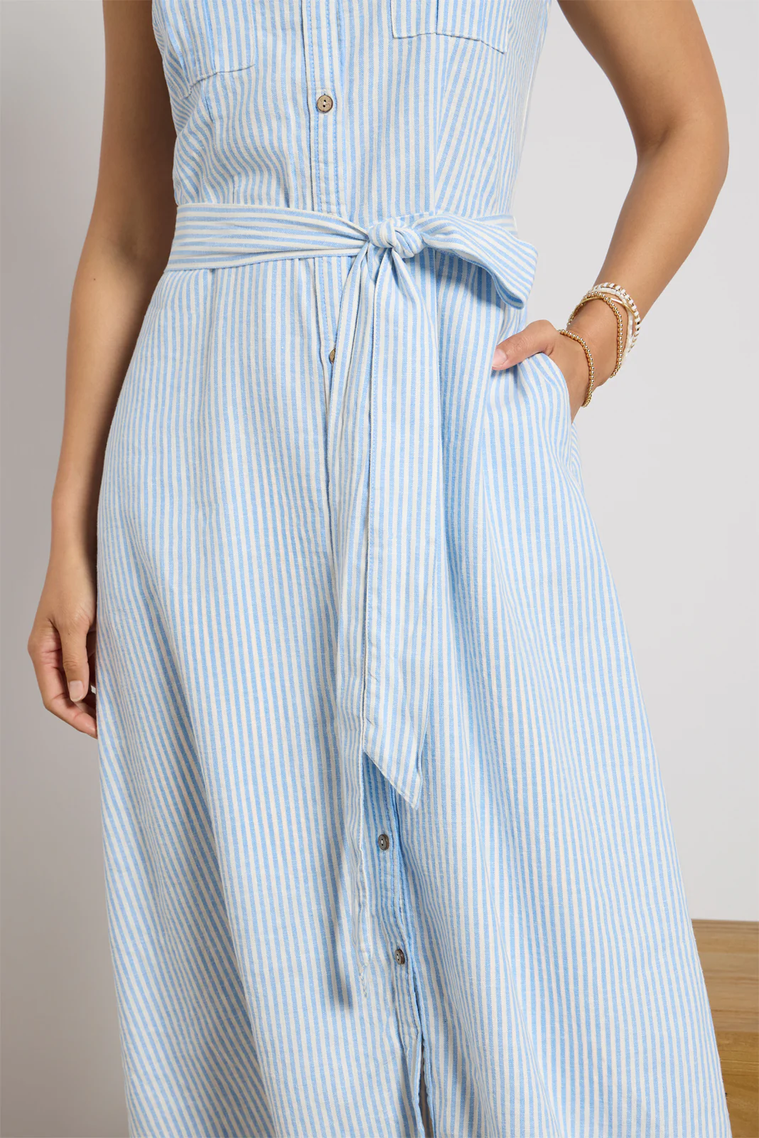 Bowie Linen Button Front Shirt Dress - Image 2