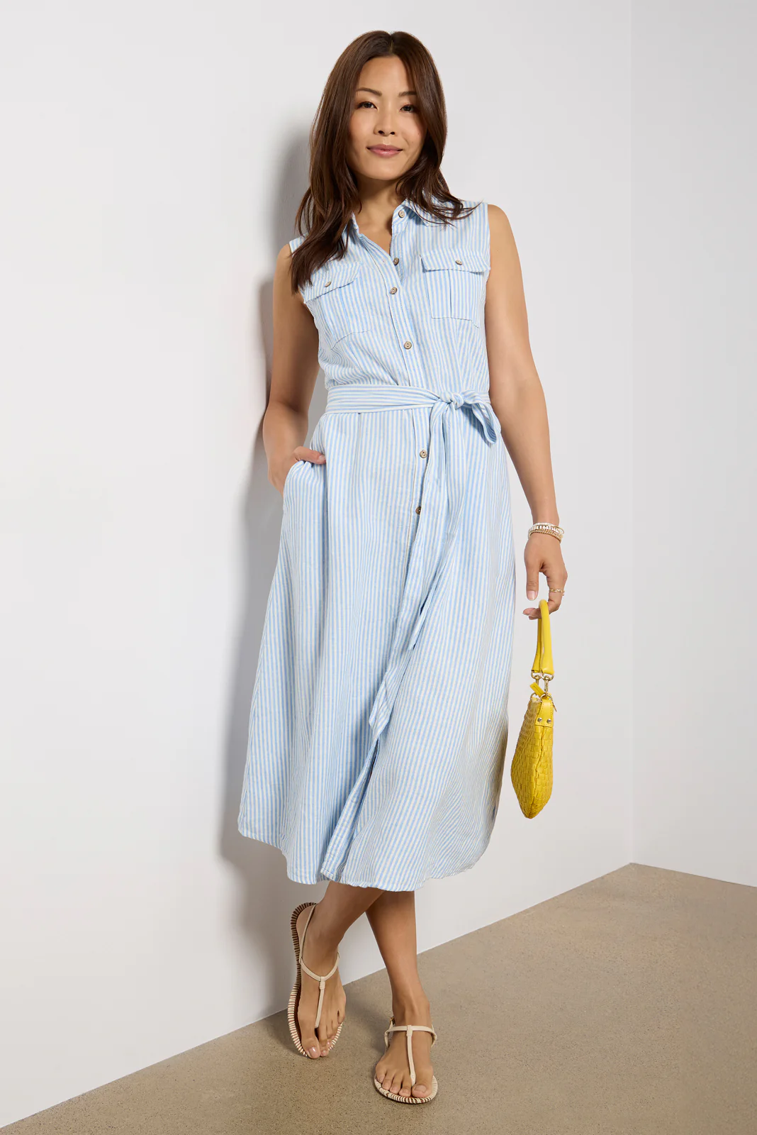 Bowie Linen Button Front Shirt Dress - Image 3