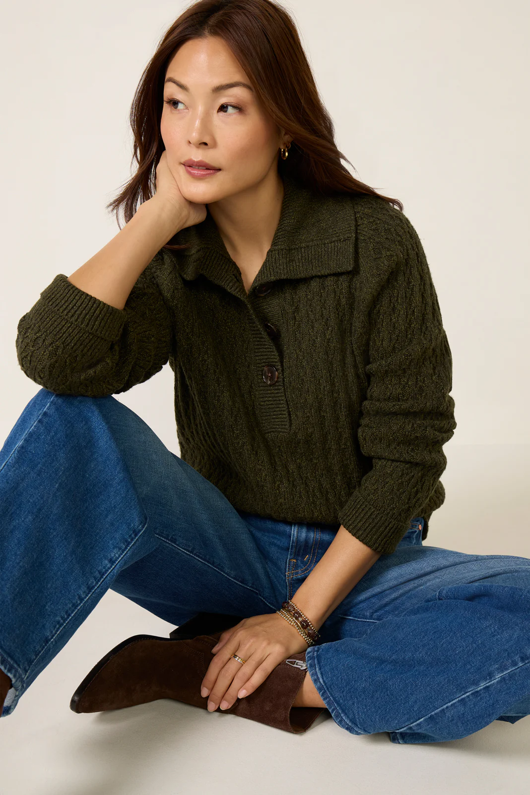 Bridget Half Button Sweater - Image 2
