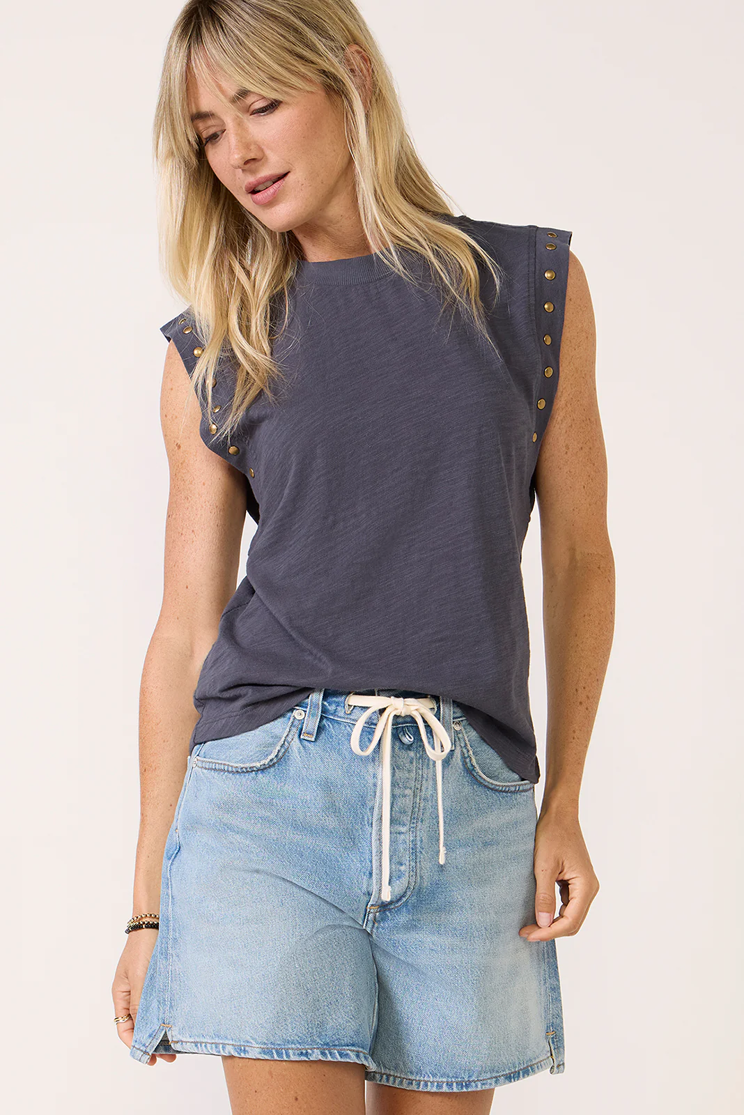 Brinley Studded Sleeve Tee - Image 2