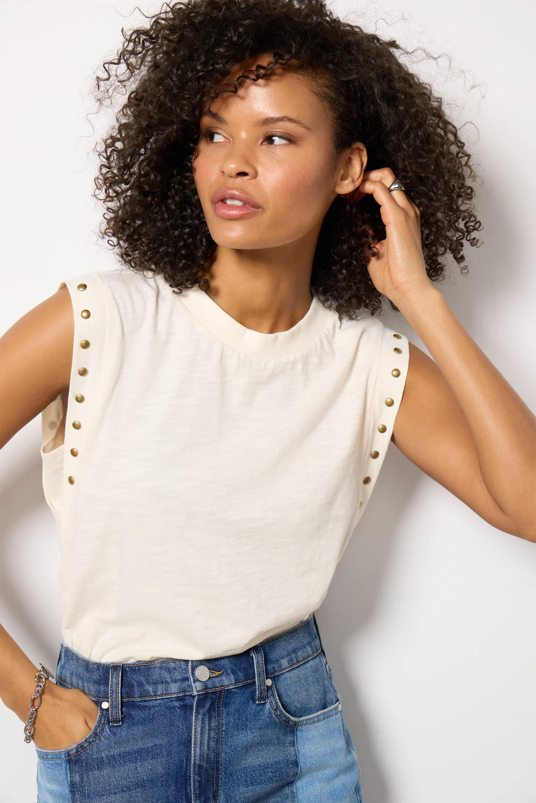 Brinley Studded Sleeve Tee