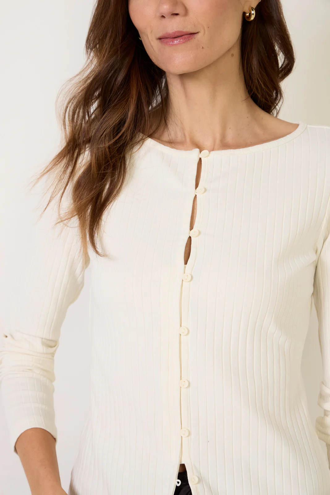 Button Front Rib Top - Image 3