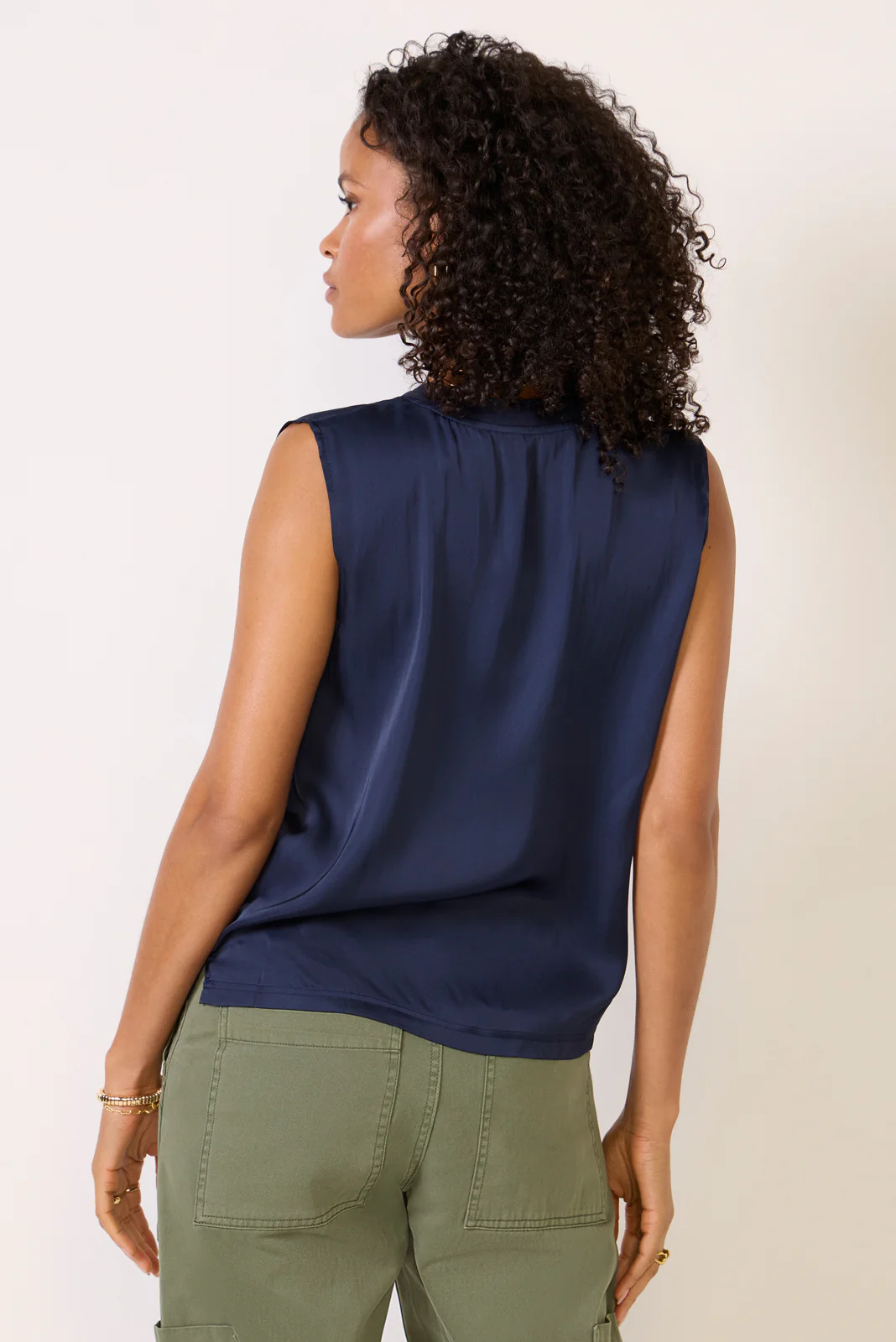 Celina V Neck Satin Tank - Image 4