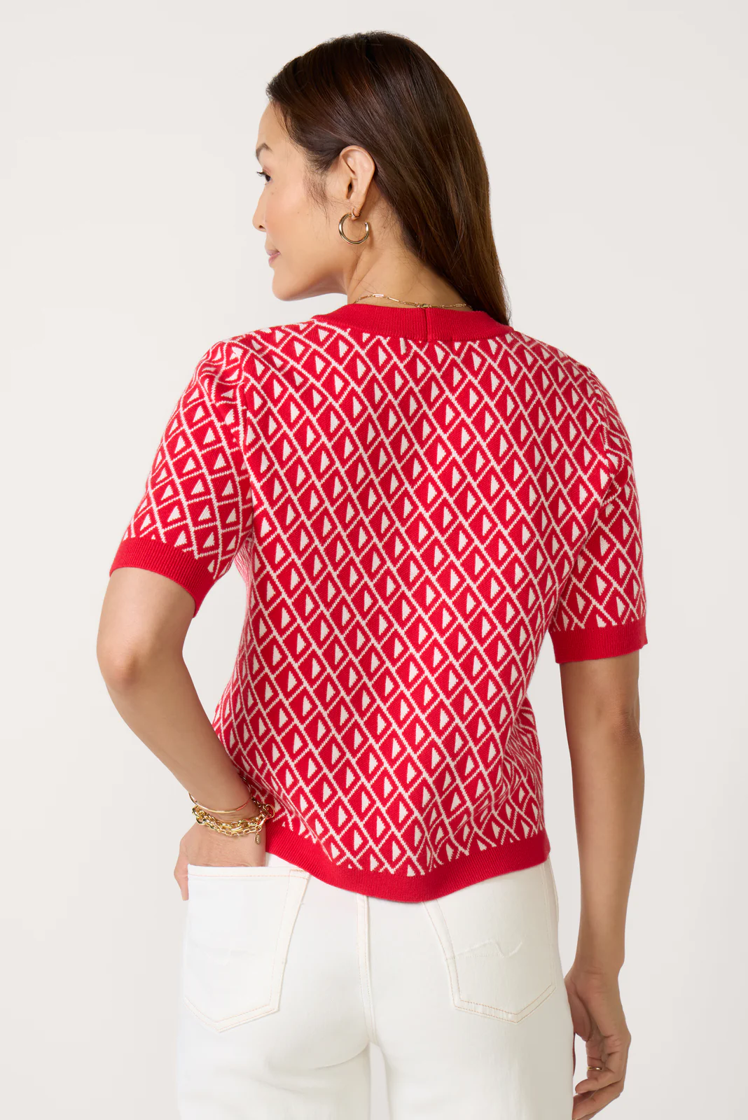 Clara Geo Short Sleeve Sweater Tee - Image 4