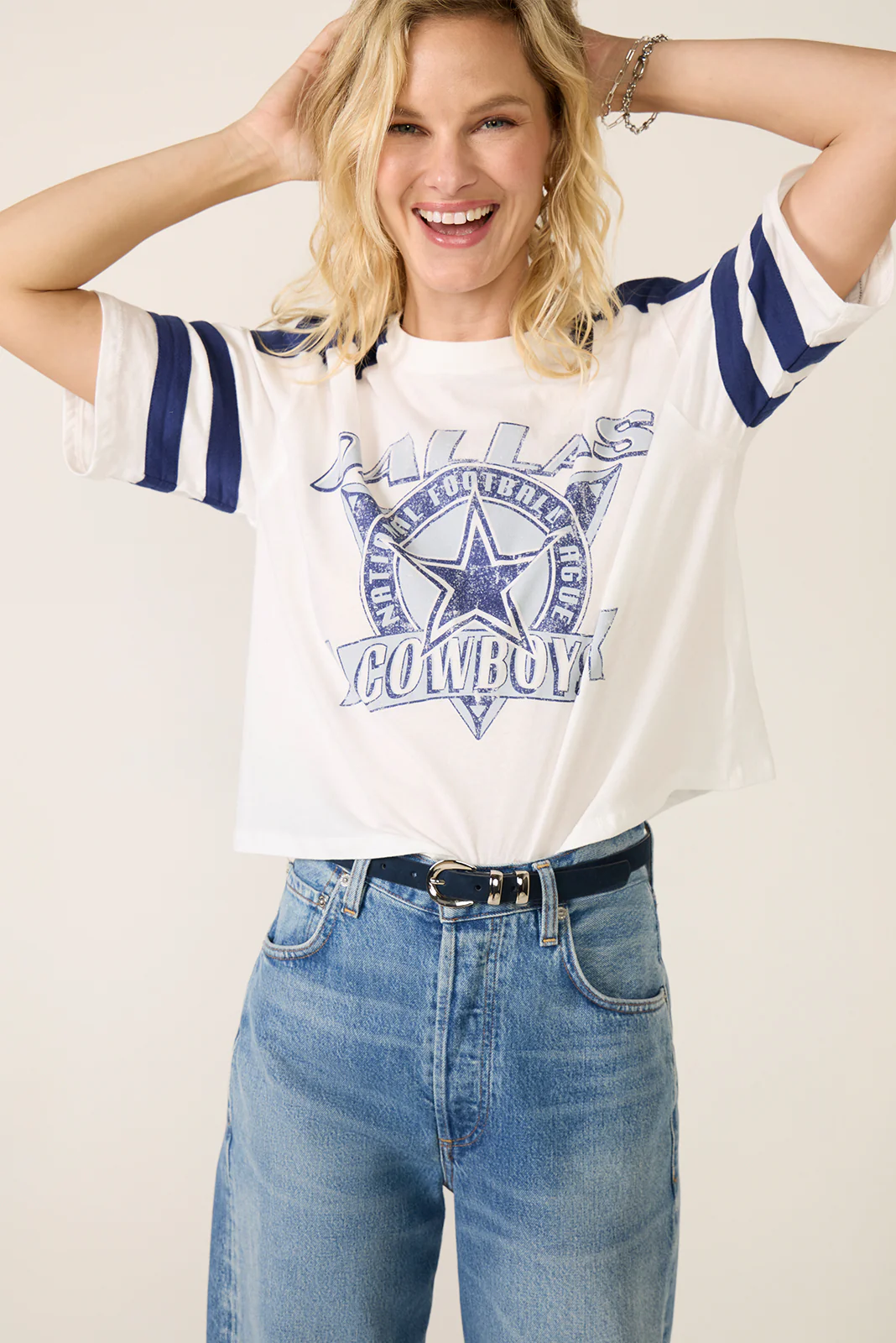 Cowboys Striped Crop Tee - Image 5