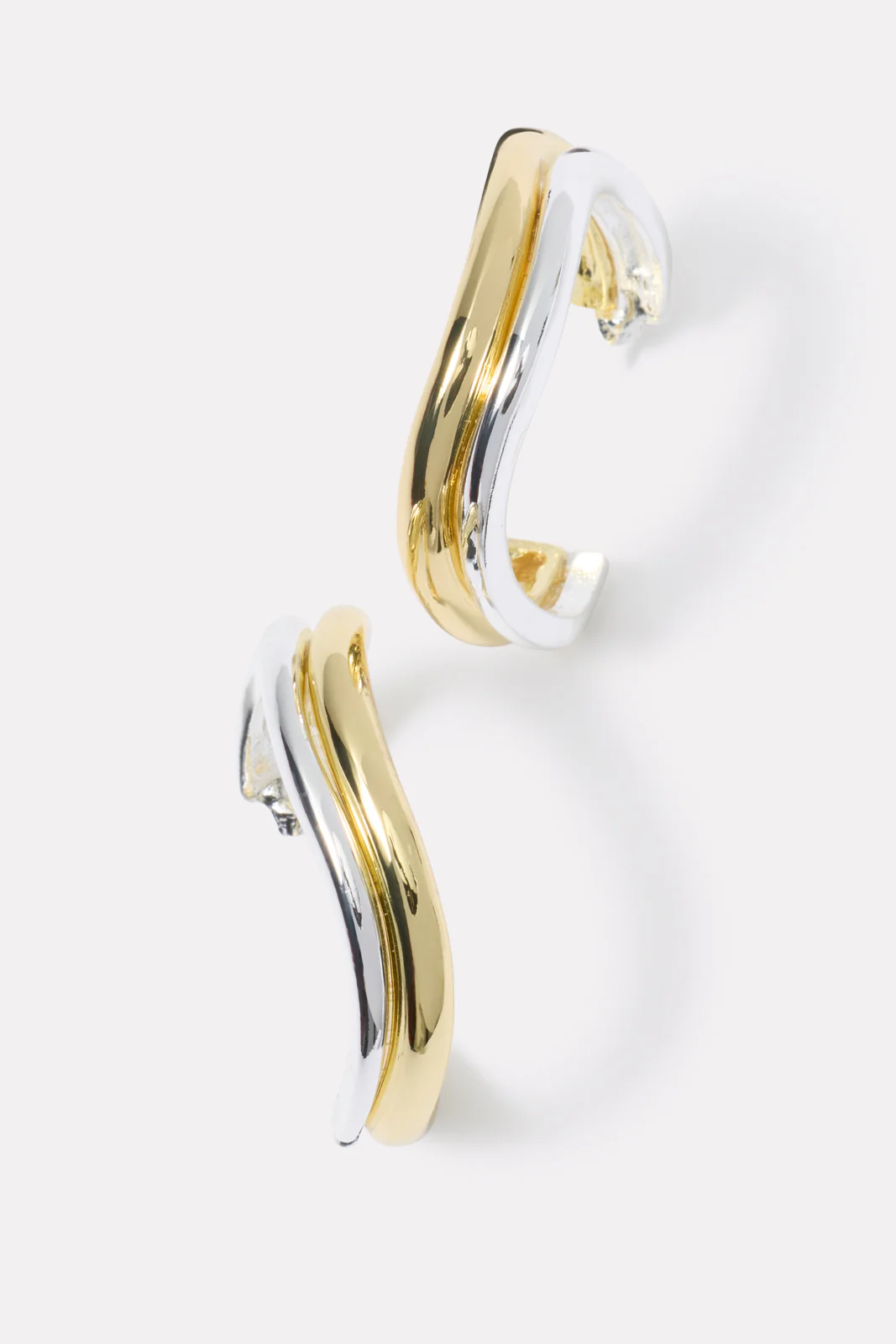 Darby Two Tone Wavy Hoops - Image 2