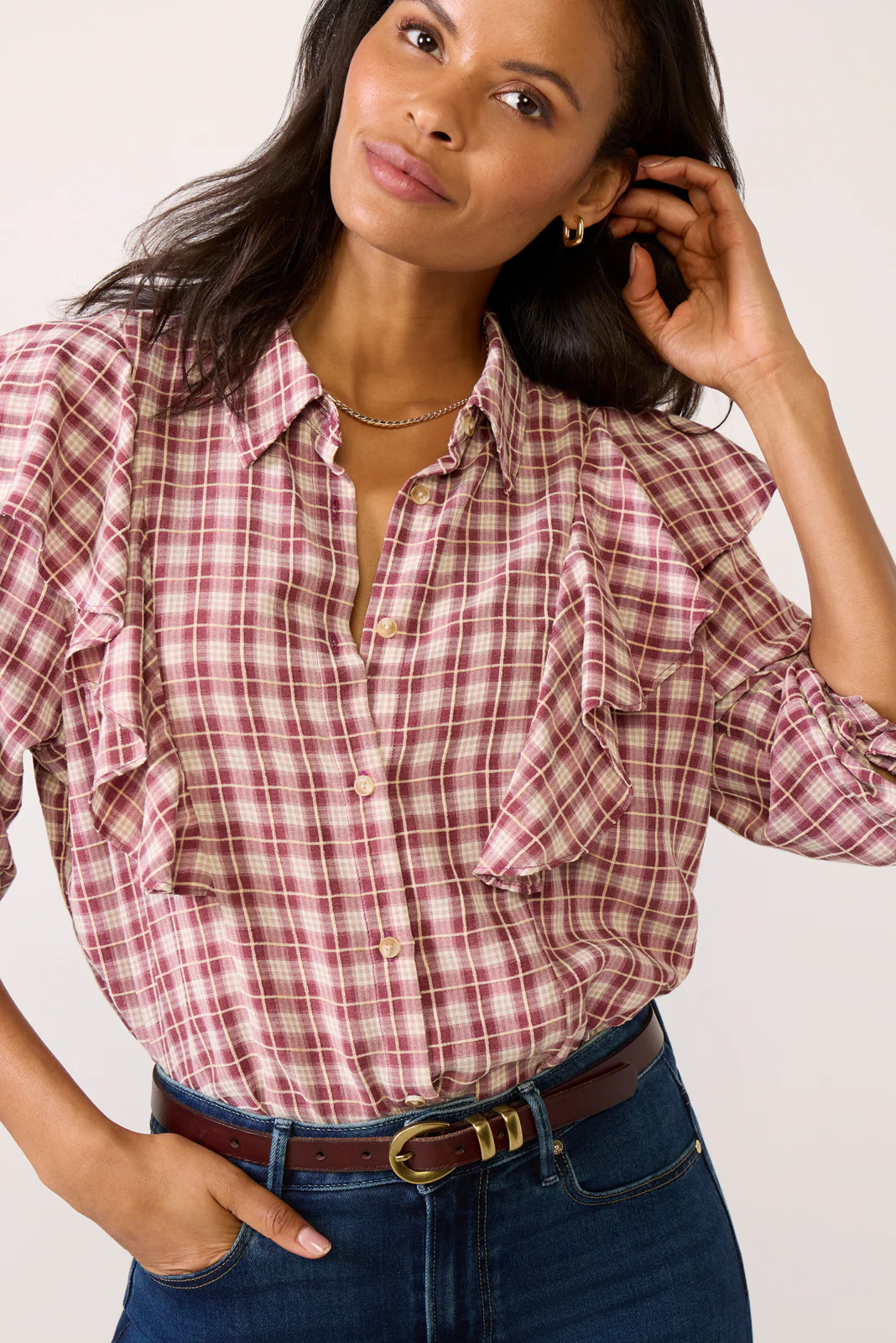 Dru Ruffle Front Shirt - Image 5