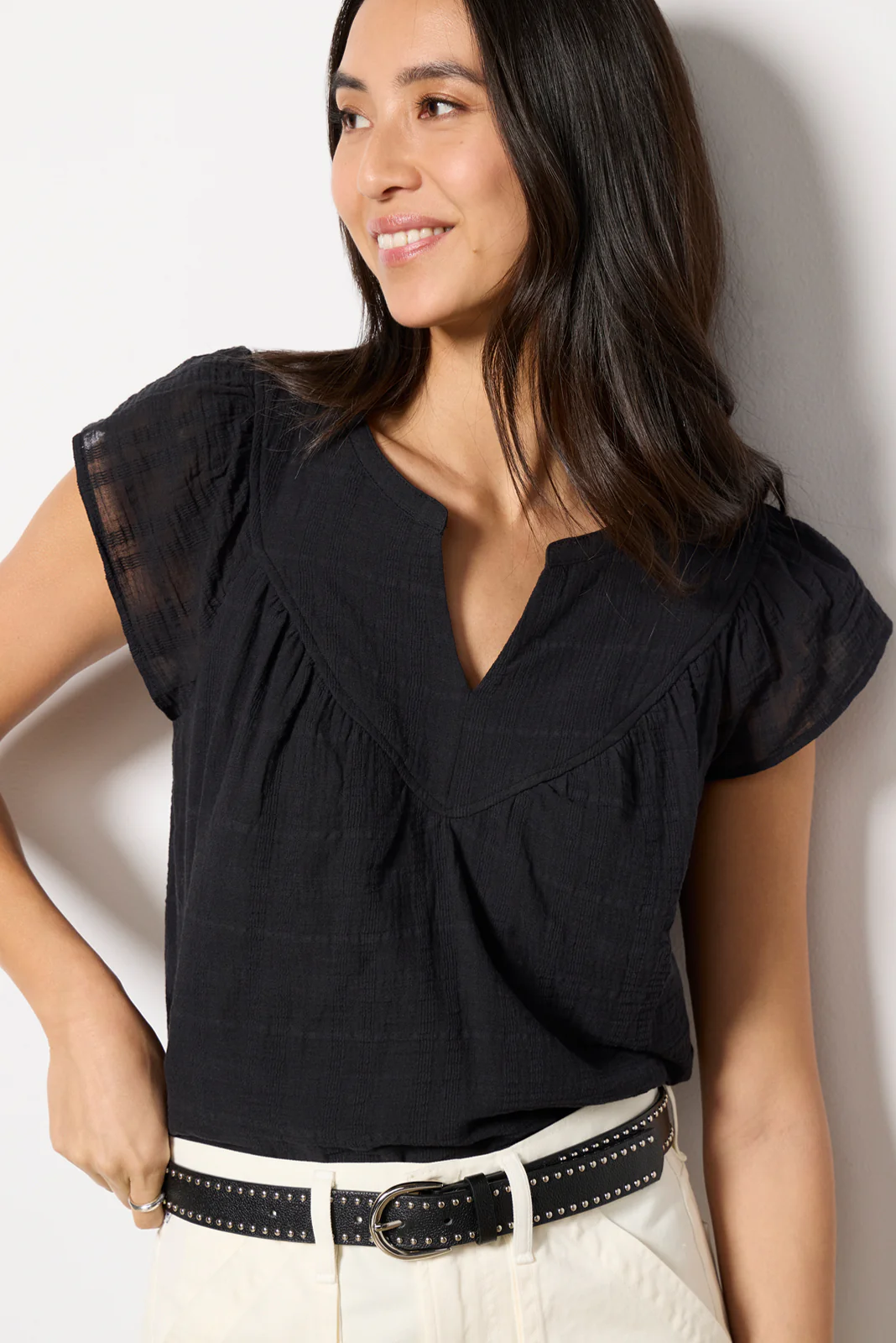 Eliana V Neck Flutter Top - Image 3