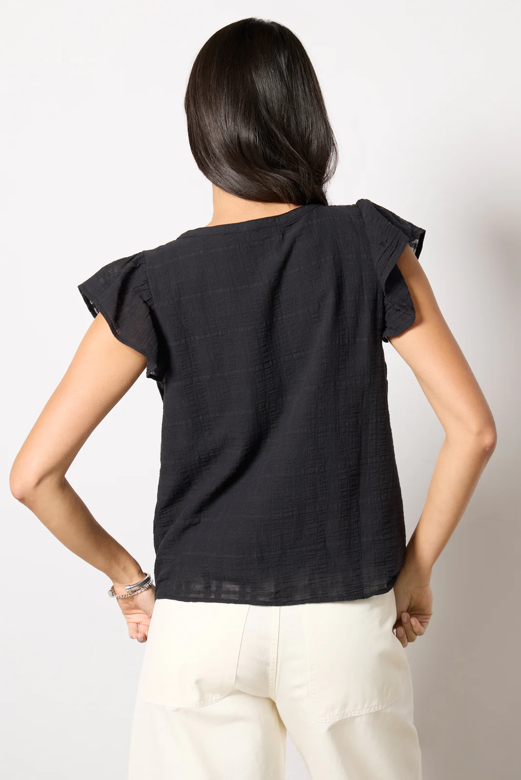 Eliana V Neck Flutter Top - Image 4