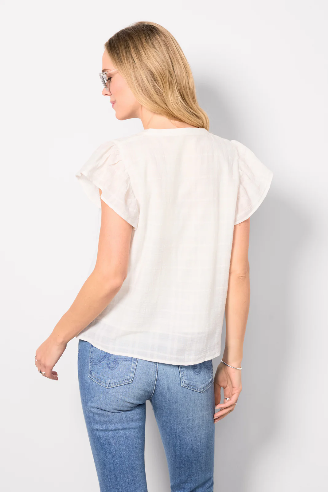 Eliana V Neck Flutter Top - Image 4