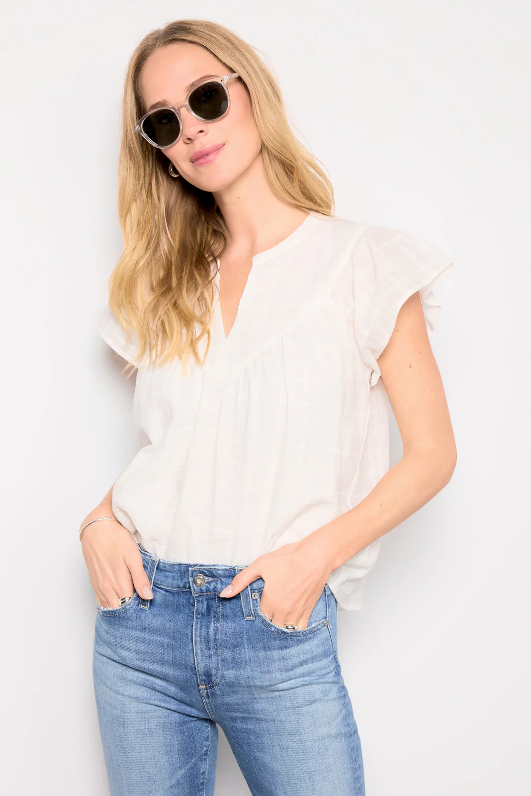 Eliana V Neck Flutter Top - Image 5