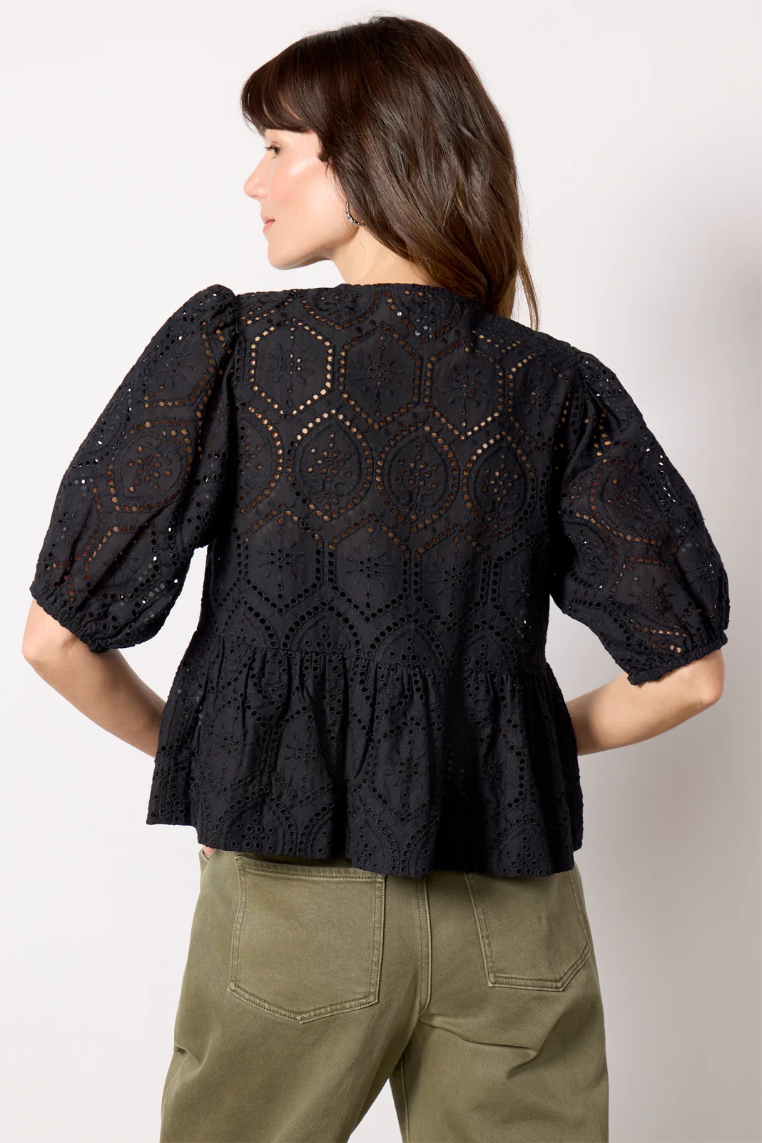 Elsie Eyelet Tie Front Blouse - Image 4