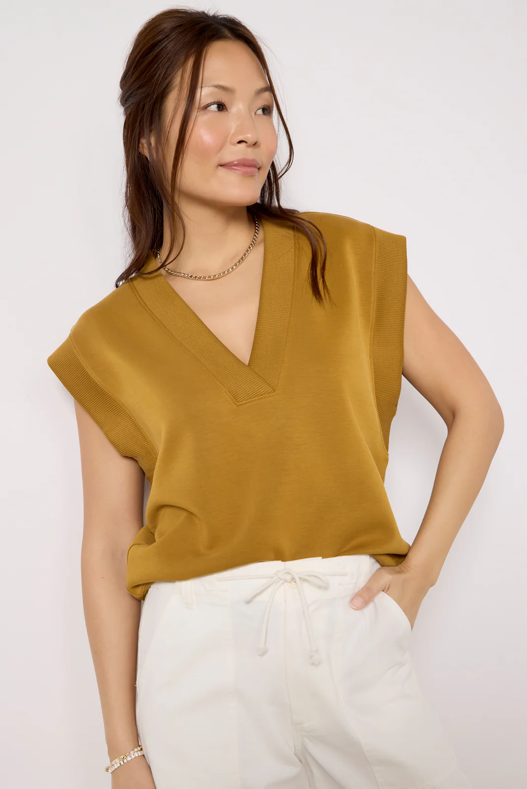 Eva Sleek V Neck Top - Image 5