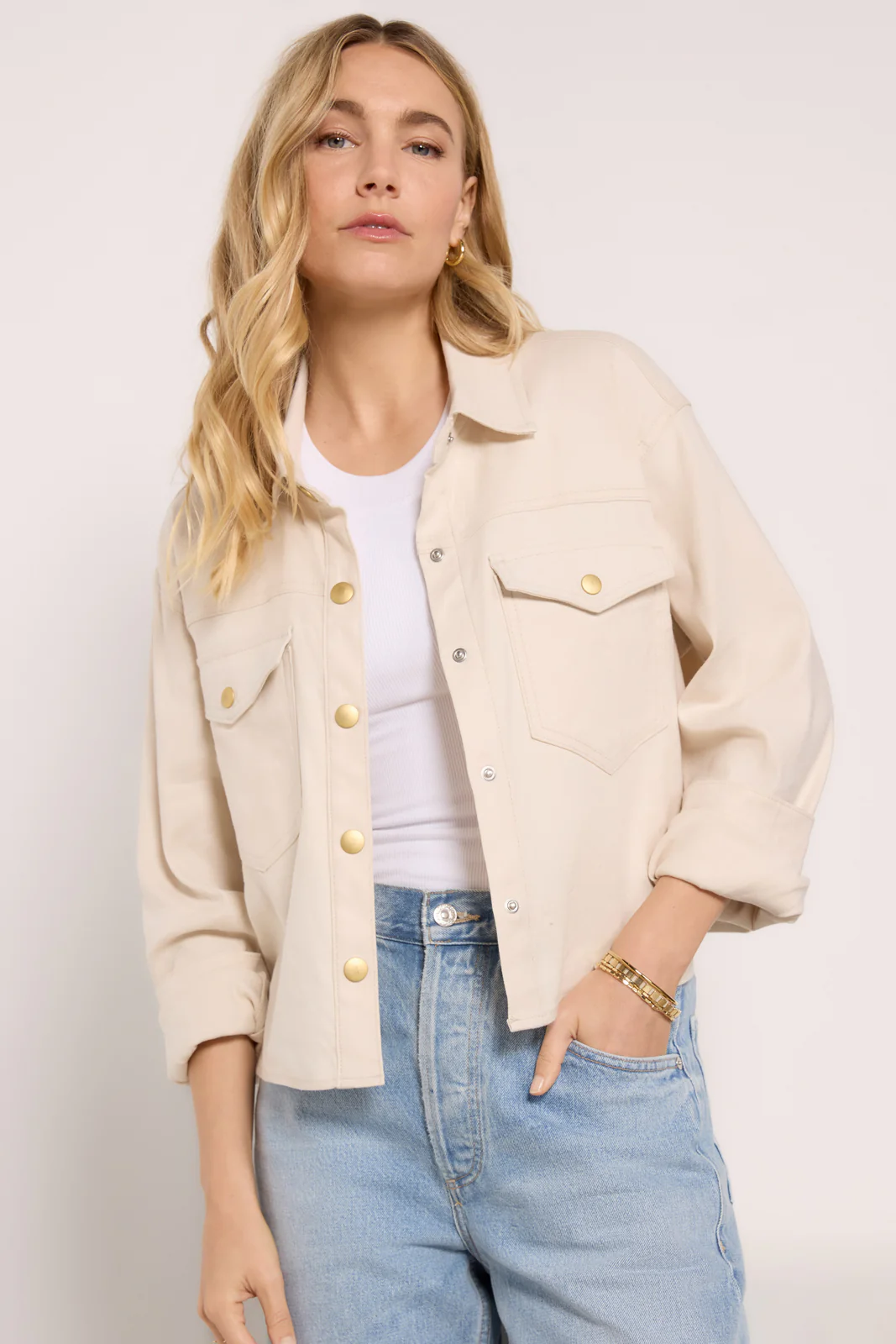 Frankie Stretch Linen Shacket - Image 5
