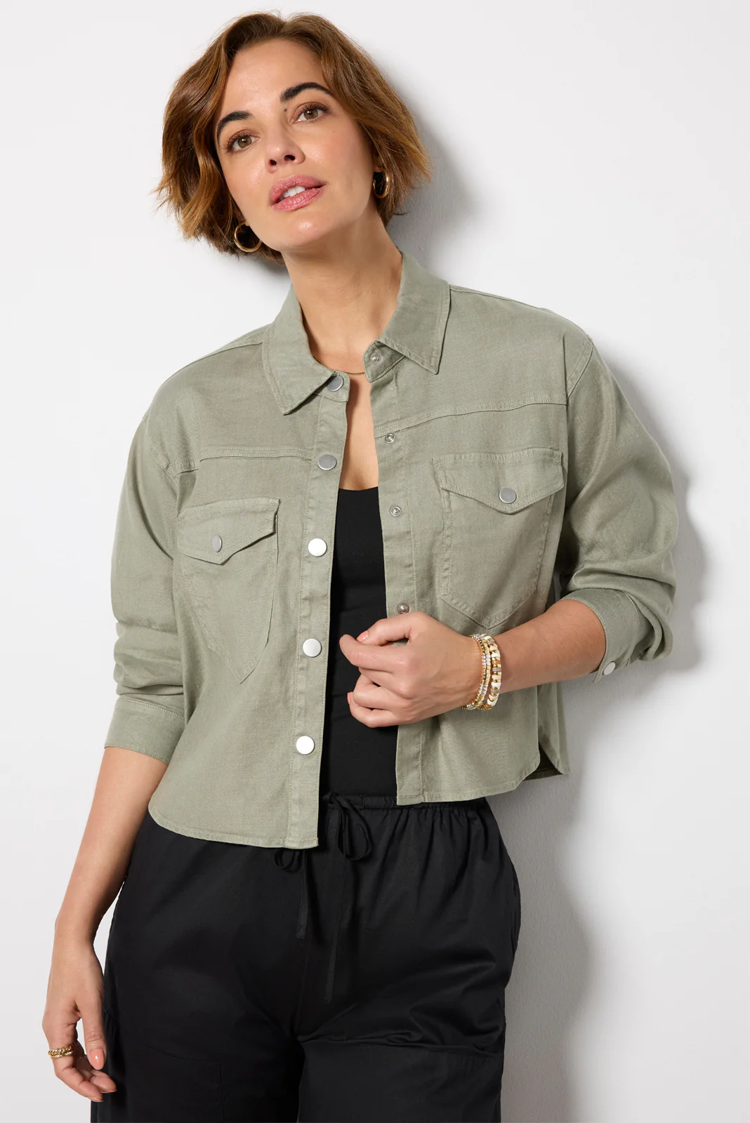 Frankie Stretch Linen Shacket - Image 2