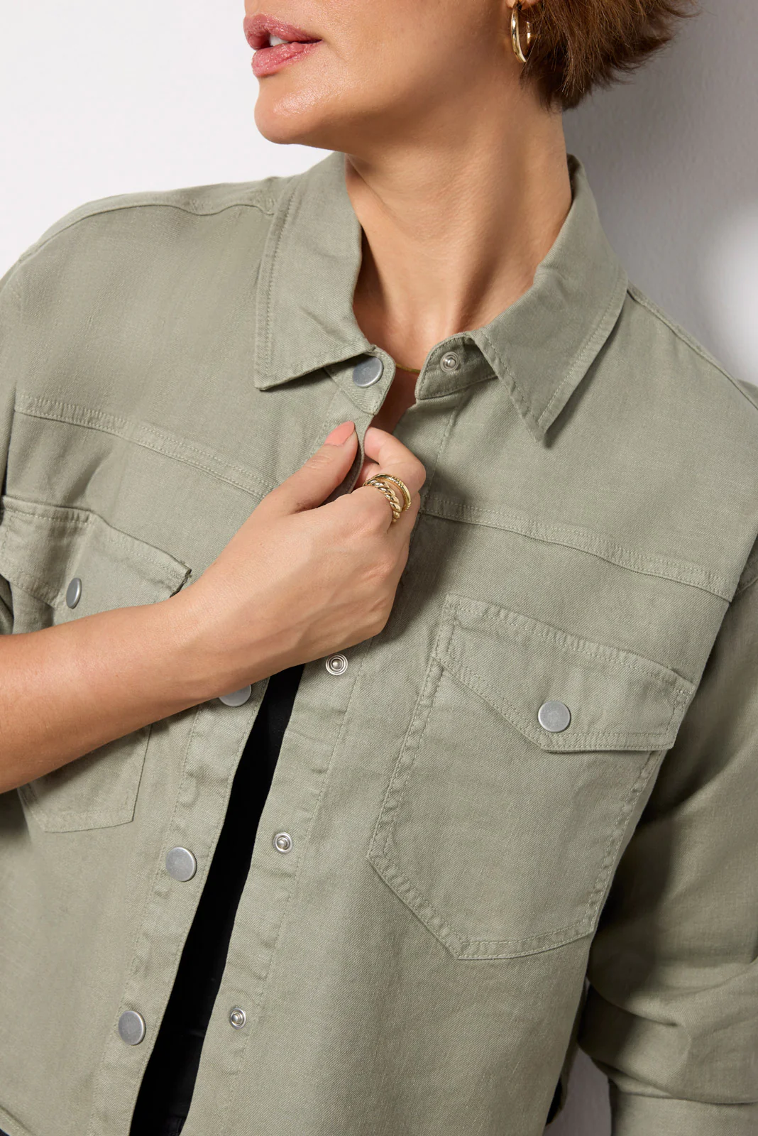 Frankie Stretch Linen Shacket - Image 3