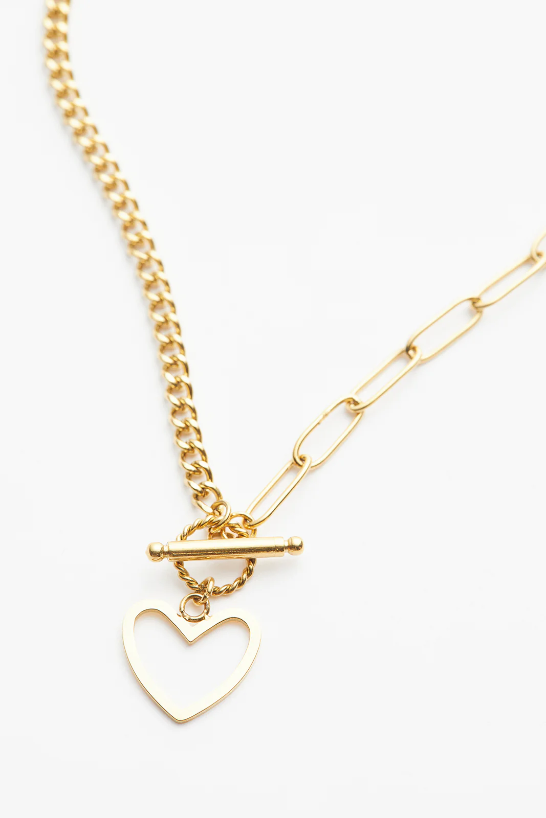 Heart Charm Toggle Necklace - Image 2