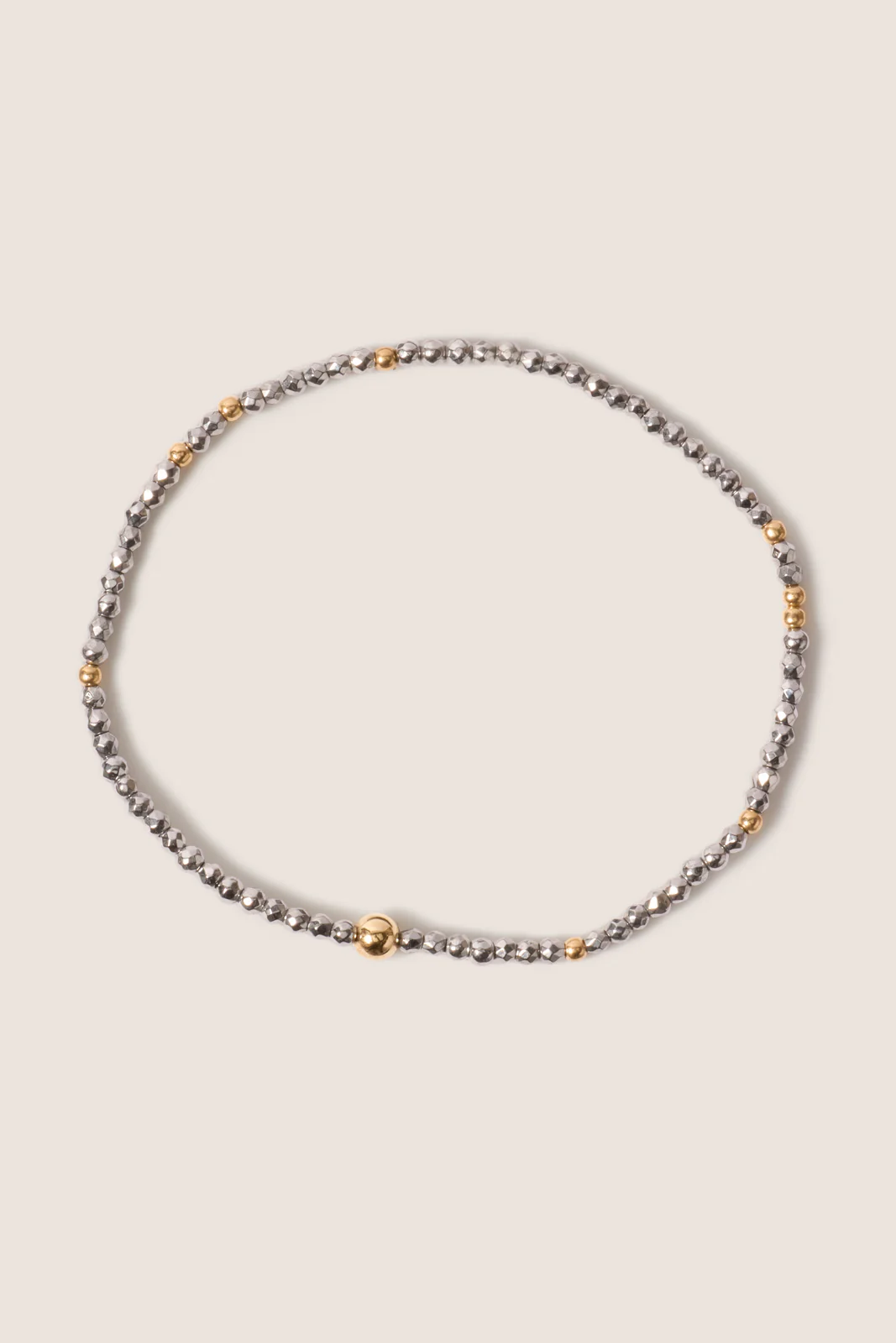 Hope Unwritten Silver Faceted Hematite 2mm Bead Bracelet - Image 2