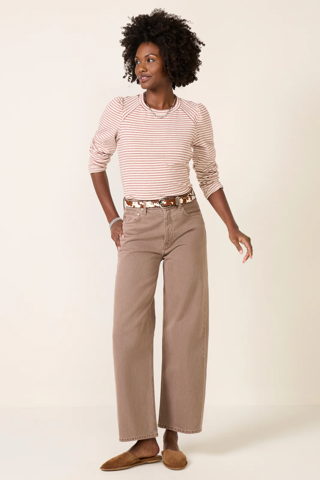 Jeanne Striped Puff Sleeve Top - Image 2