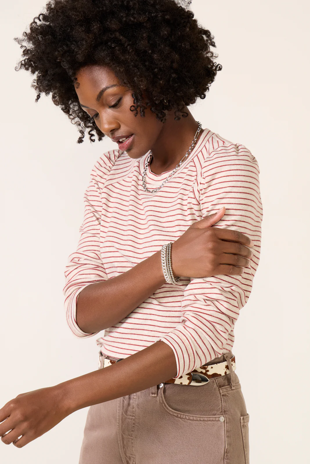 Jeanne Striped Puff Sleeve Top - Image 3