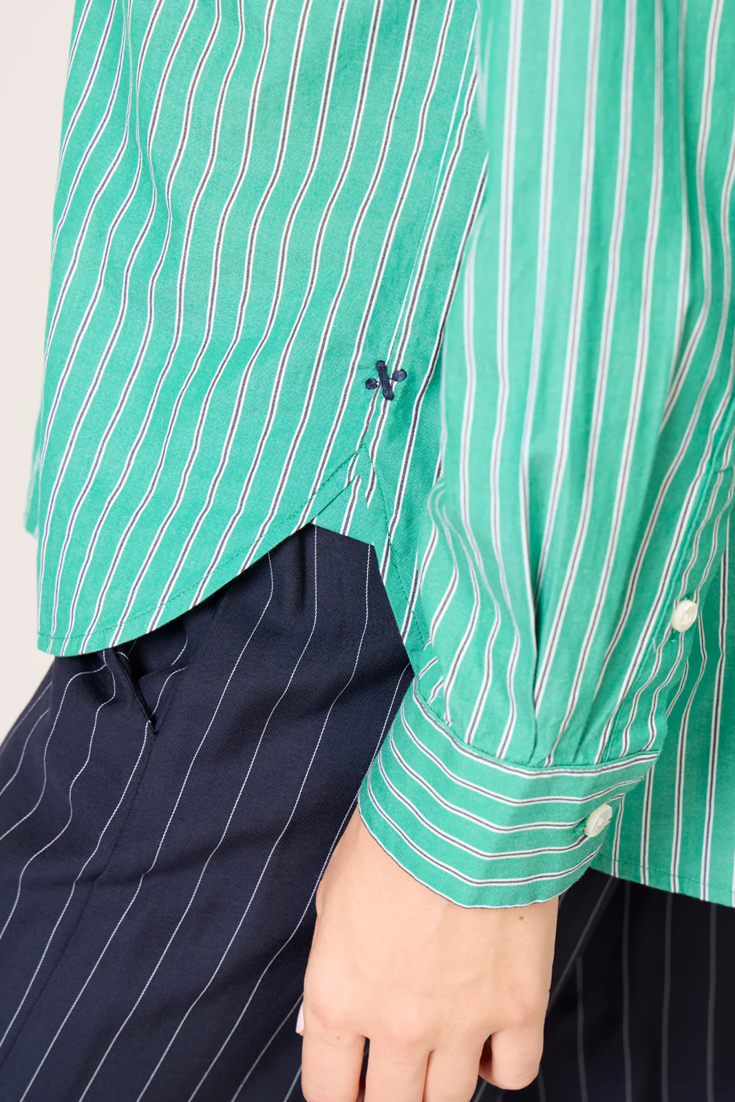 Jo Shirt in Stripe Cotton Poplin - Image 3