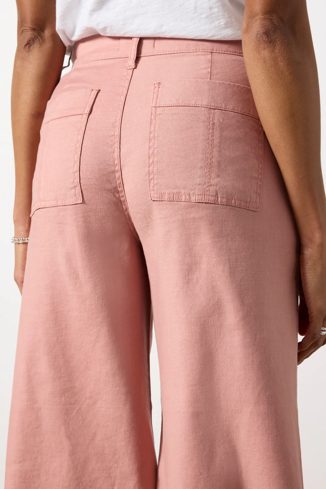 Joelle Stretch Linen Cropped Wide Leg - Image 3