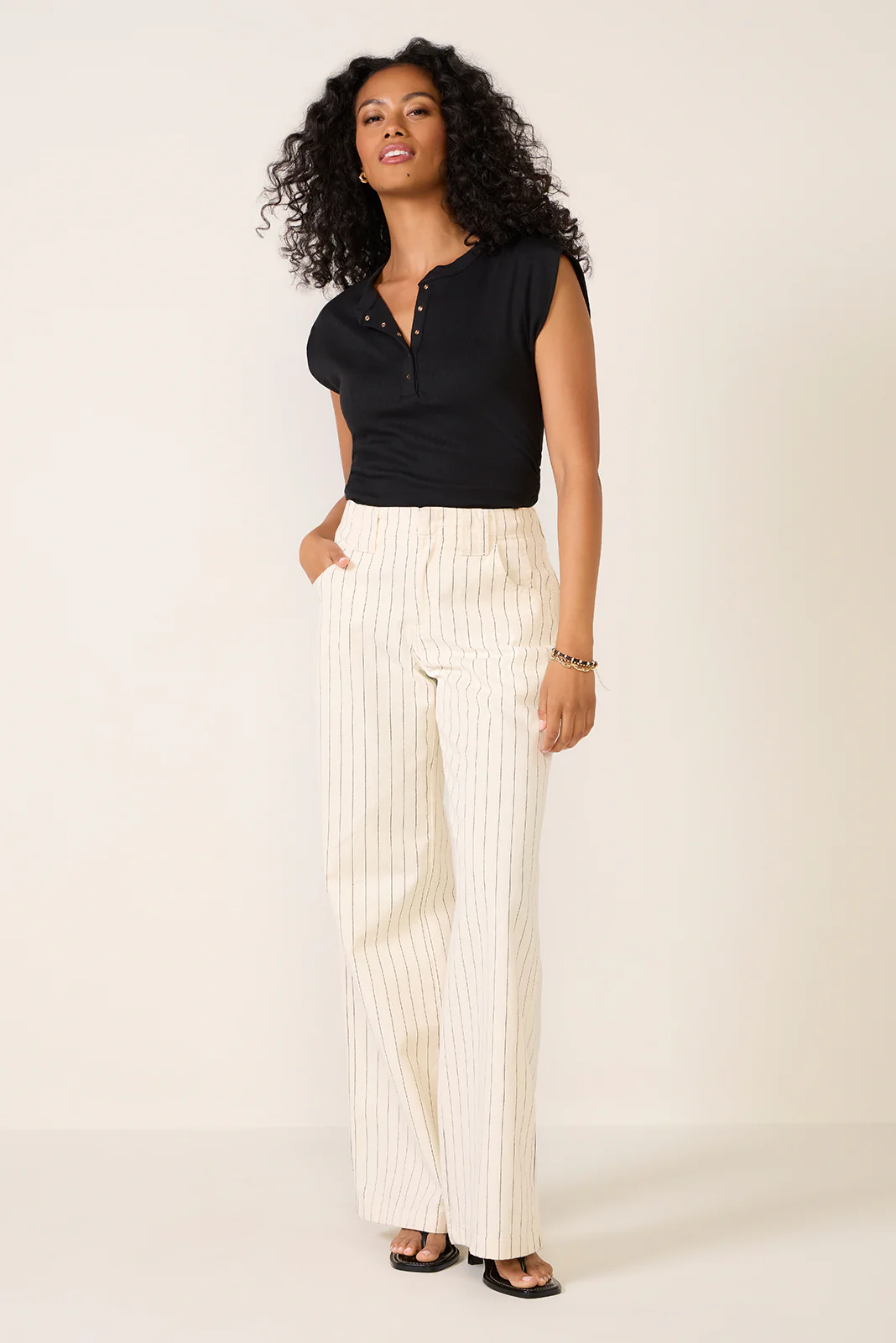 Joni Snap Henley Top - Image 2