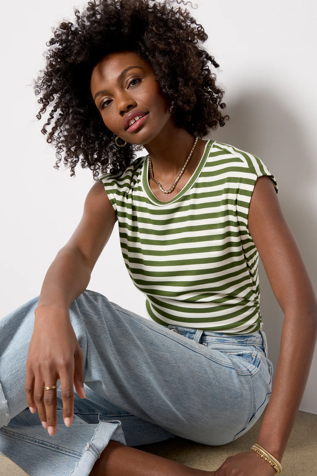 Joni Stripe Crew Neck Top