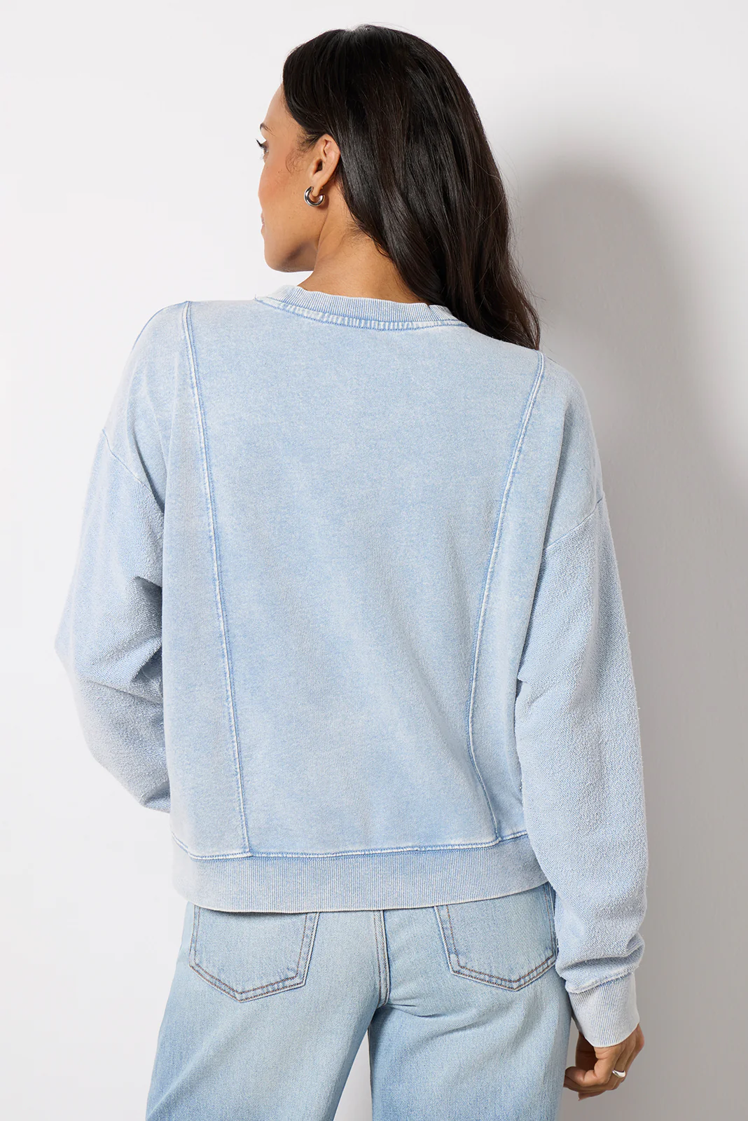 Lax Knit Denim Sweatshirt - Image 4