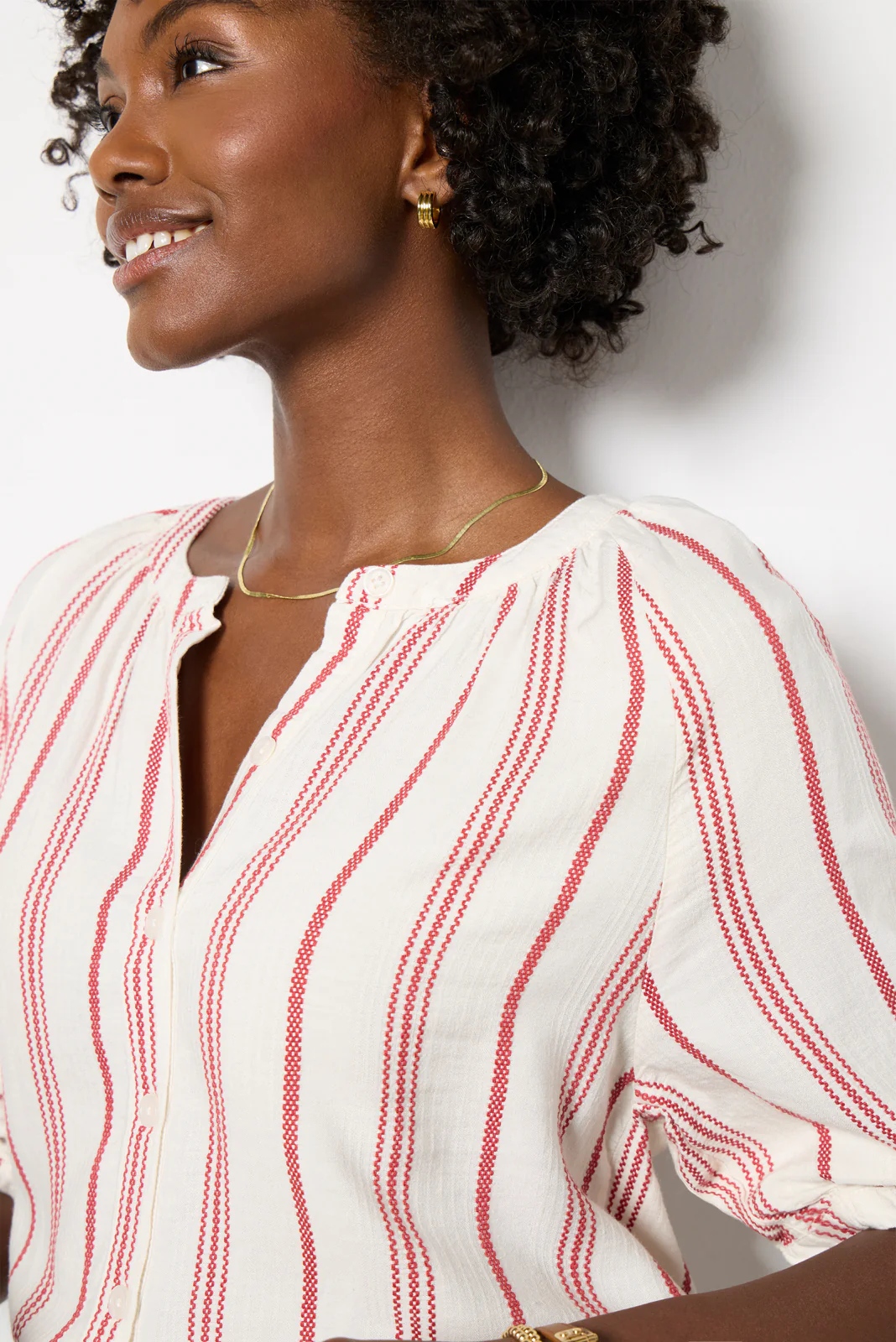 Lumi Split Neck Blouse - Image 3