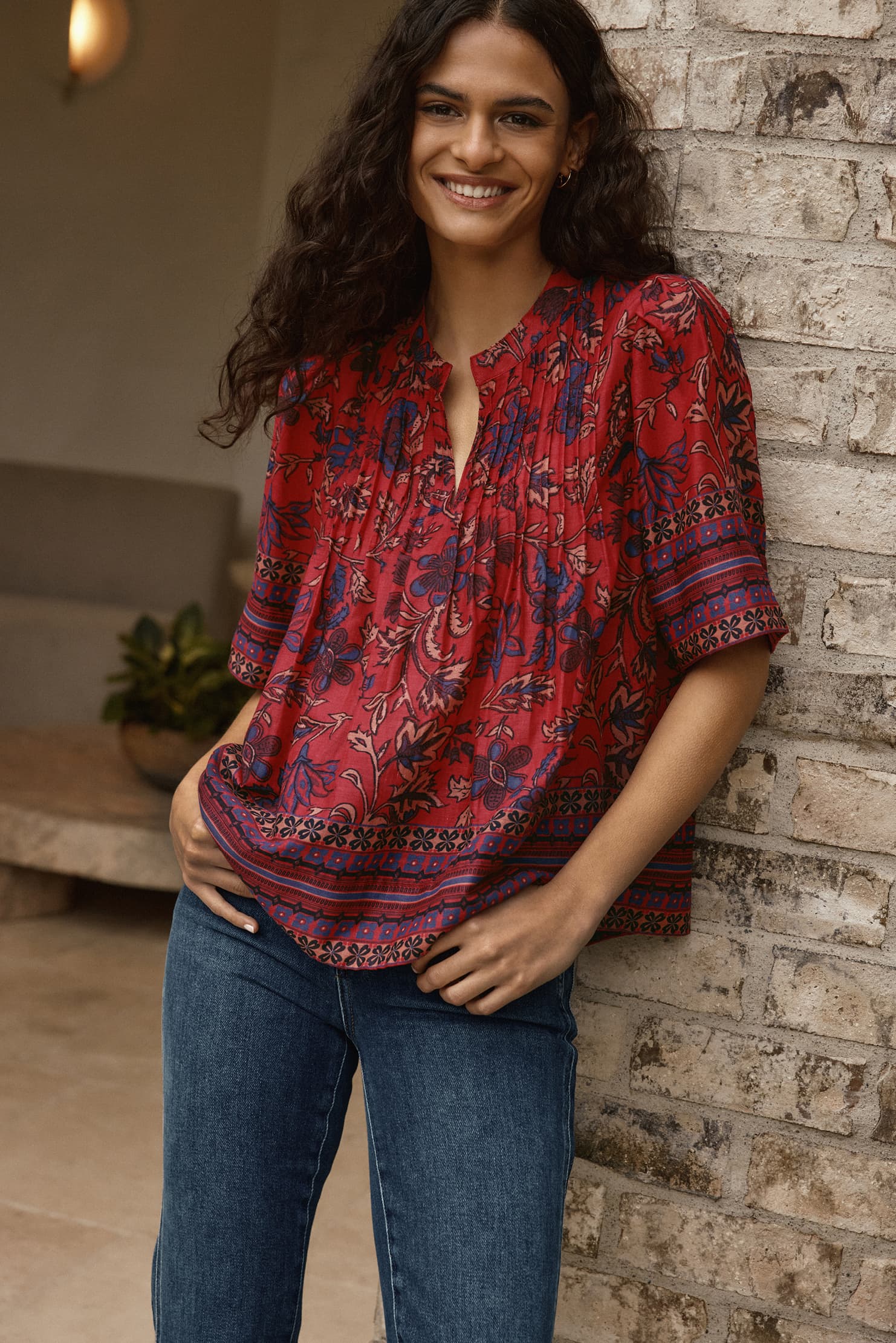 Maxine Split Neck Blouse - Image 6