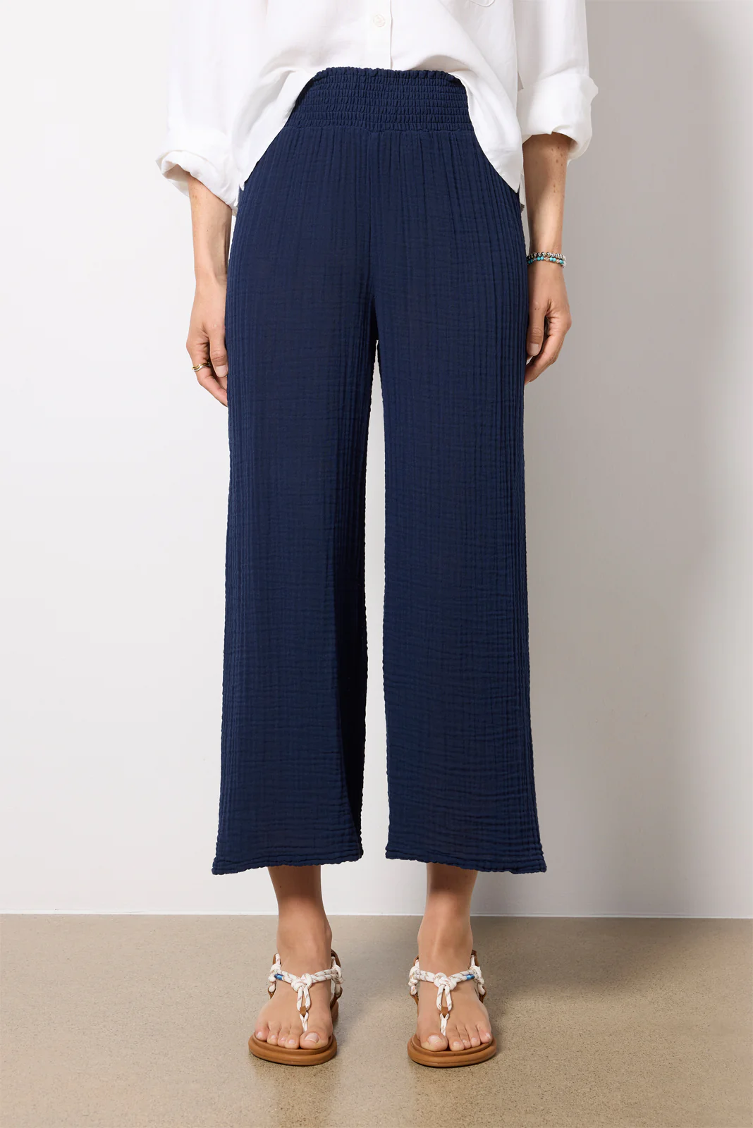 Medina Smocked Waist Cropped Pant - Image 6