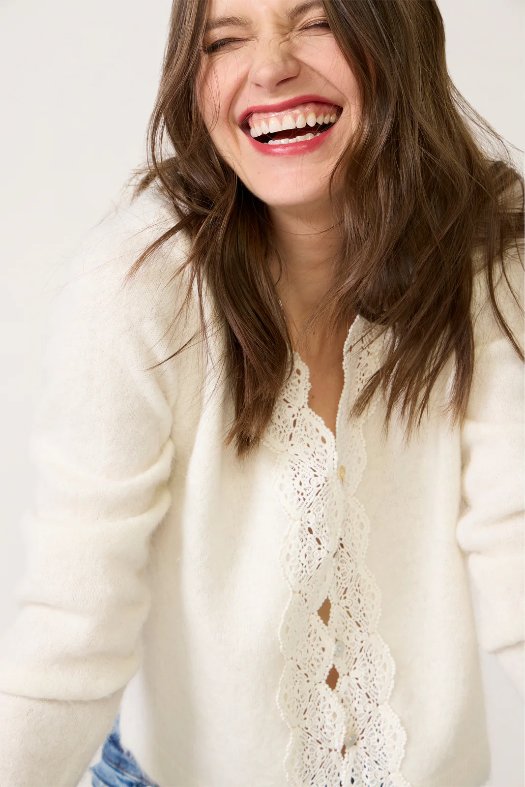 Mer Lace Trim Cardigan - Image 3