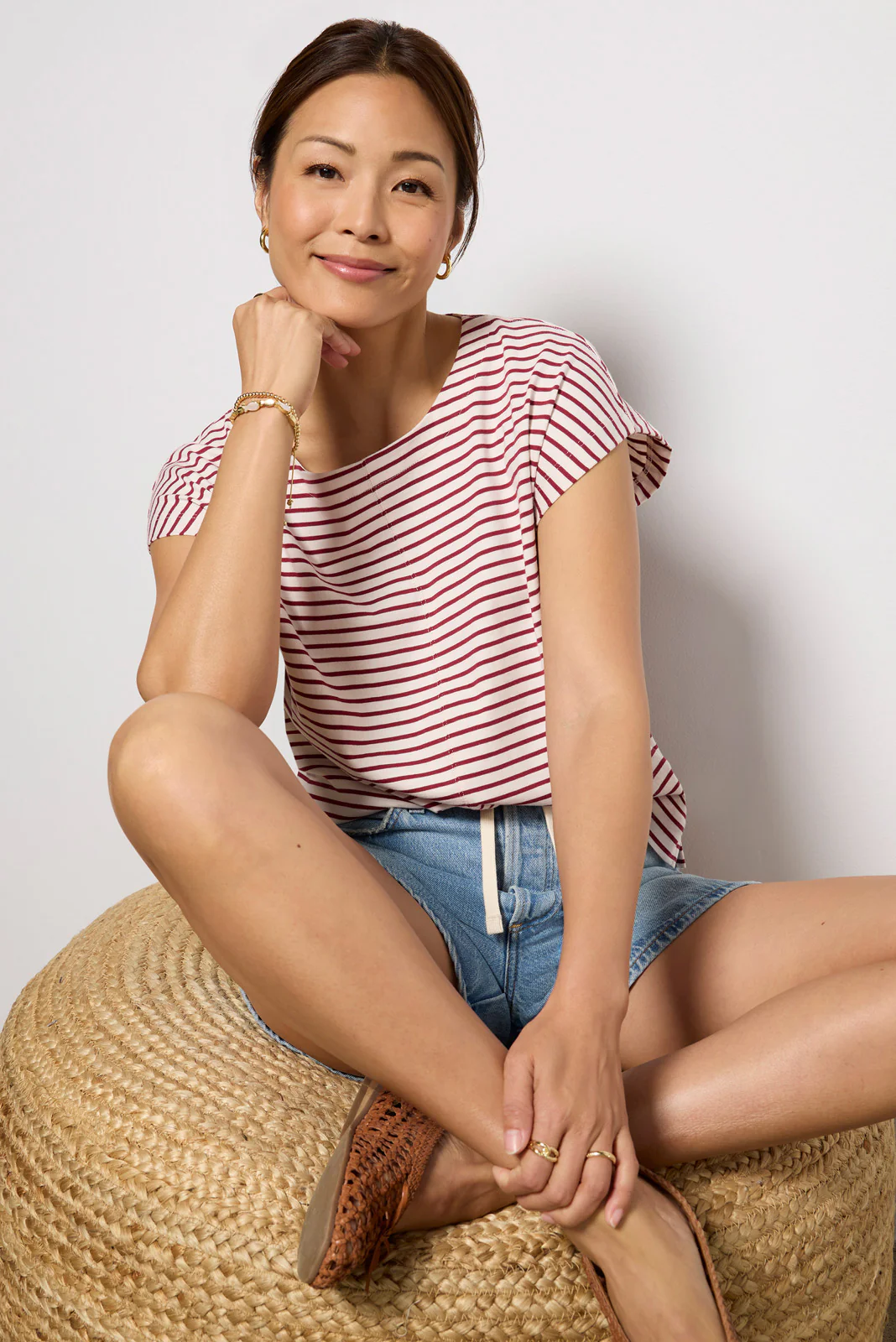 Molly Striped Boatneck Muscle Tee - Image 3