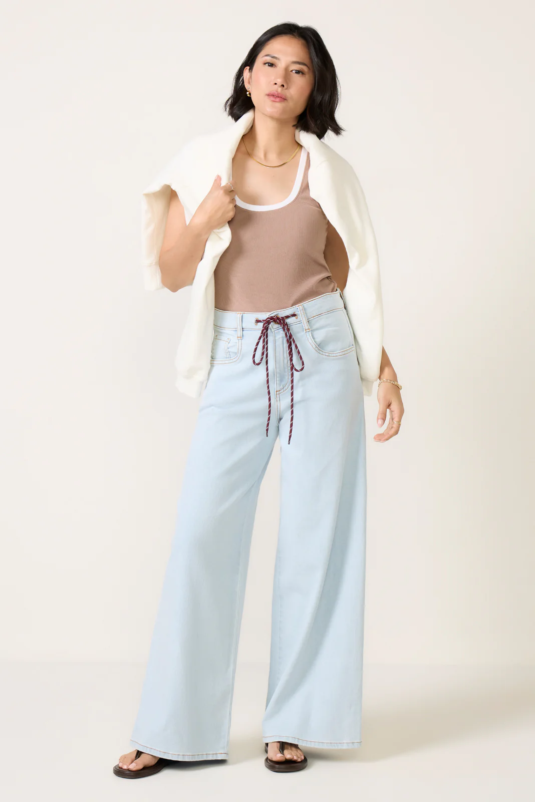 Petite Maya Wide Leg w Tie Waist
