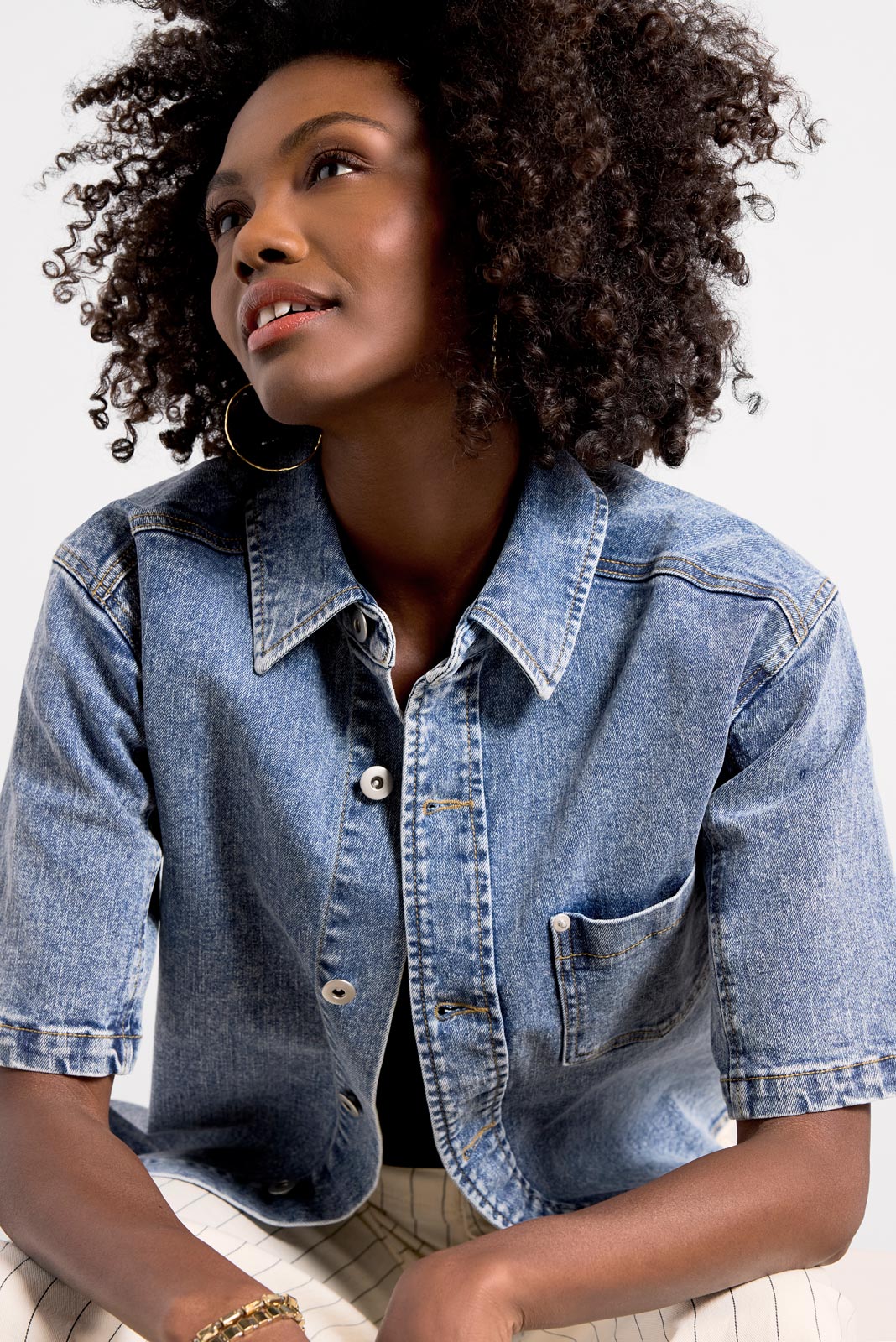 Rachel Denim Short Sleeve Shirt - Image 3