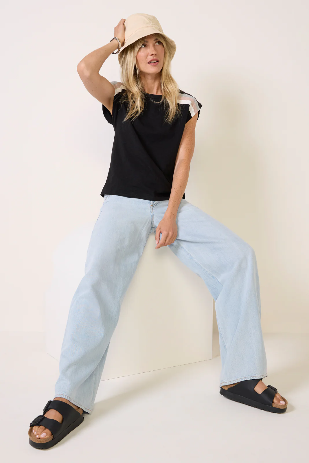 Rue Stripe Shoulder Tee