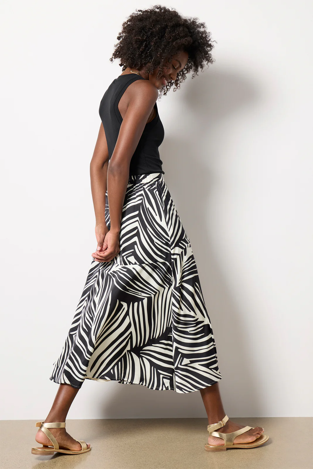 Satin Faux Wrap Skirt - Image 2