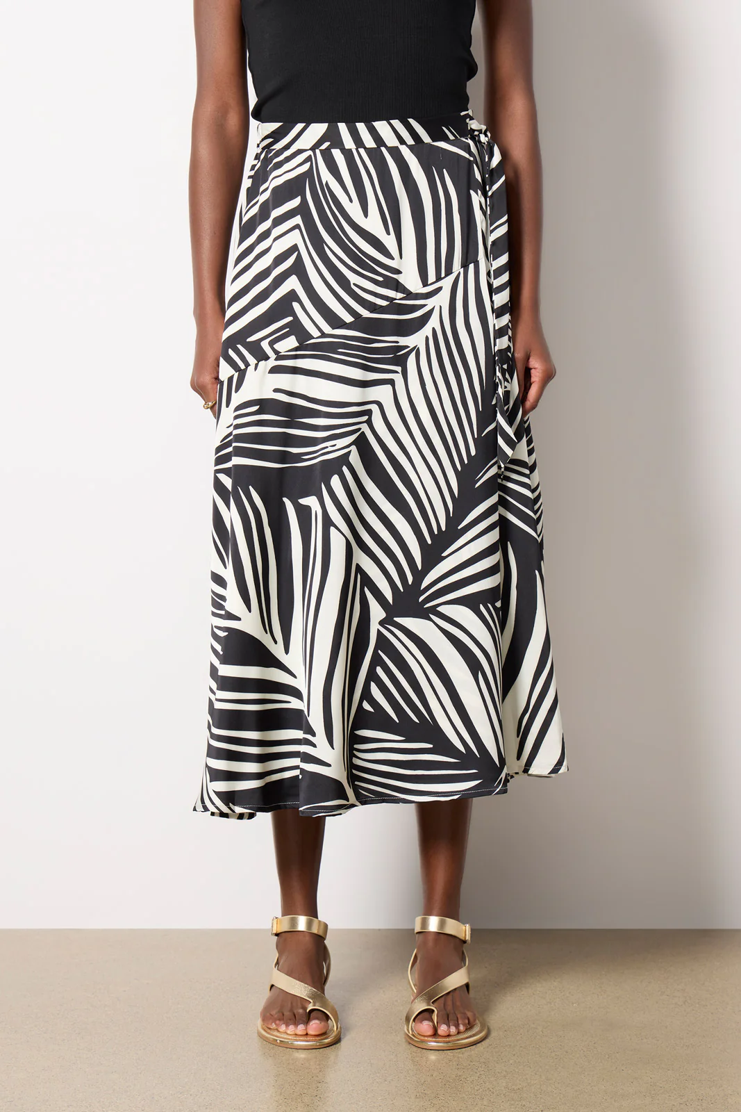 Satin Faux Wrap Skirt - Image 5