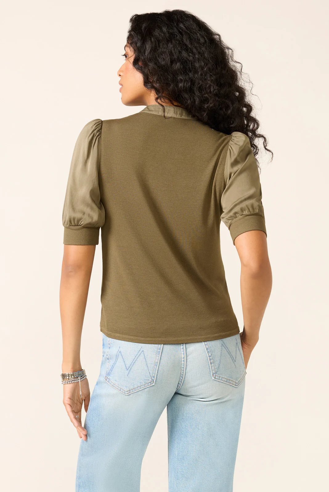 Short Sleeve Mixed Media Top - Image 4