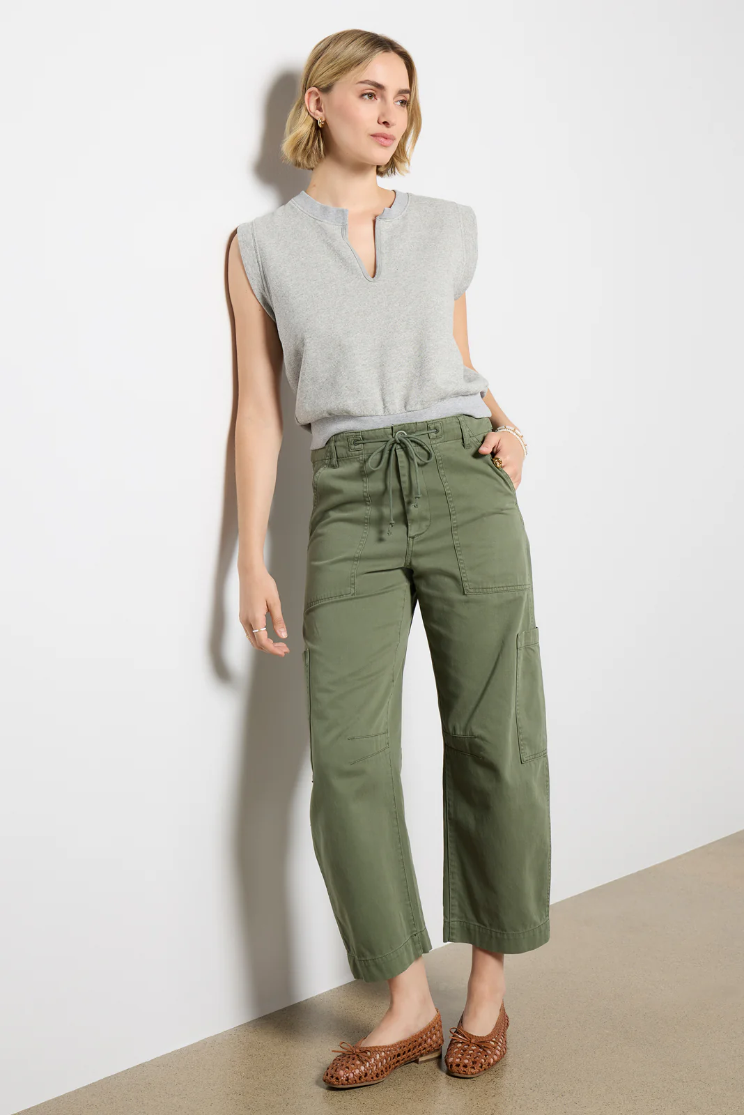 Sloane French Terry Split Neck Top