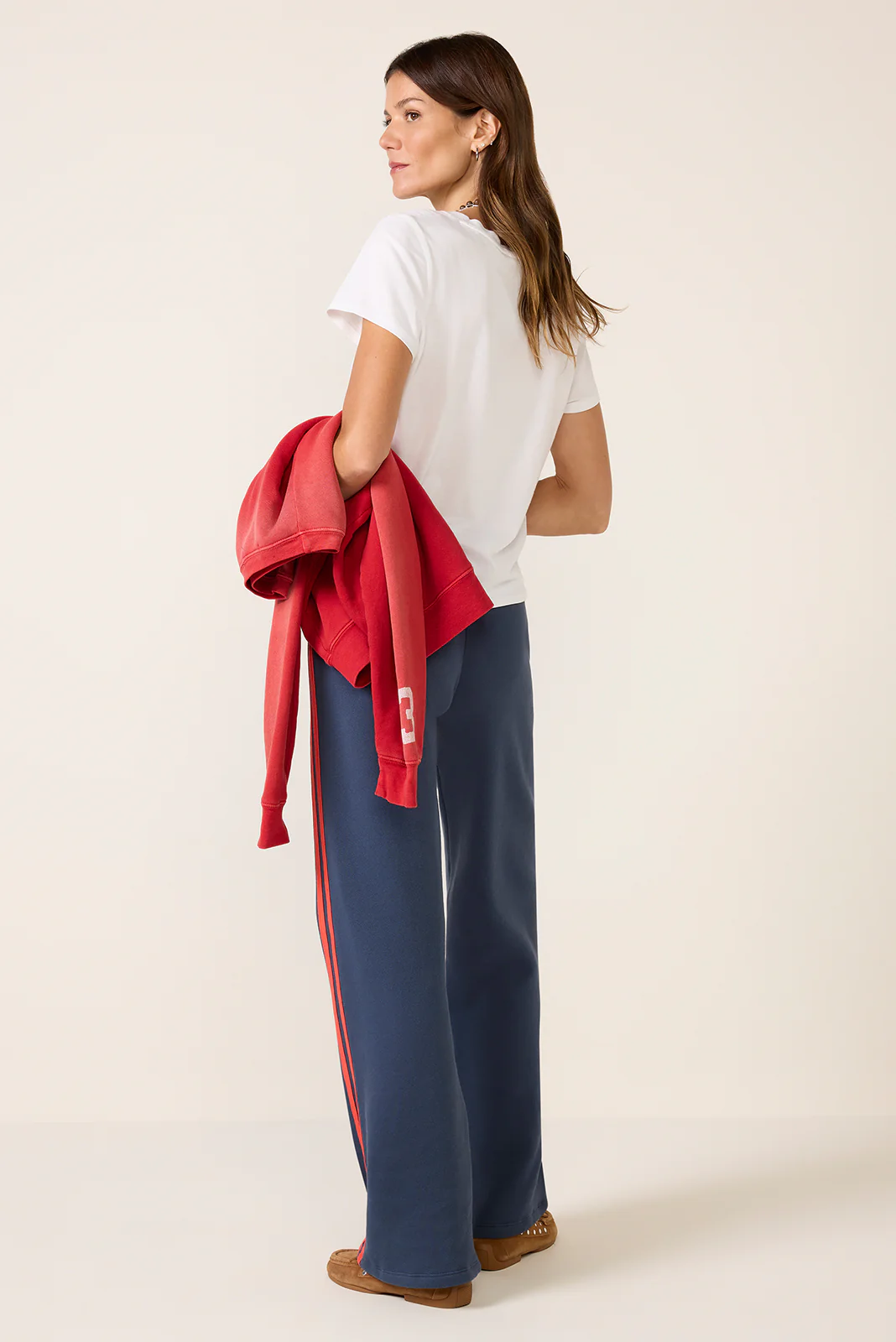 Solid Wide Leg Track Pant - Image 4