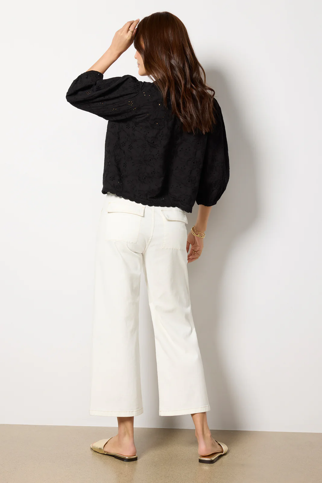 Sophia Contrast Stitch Wide Leg Pant - Image 4