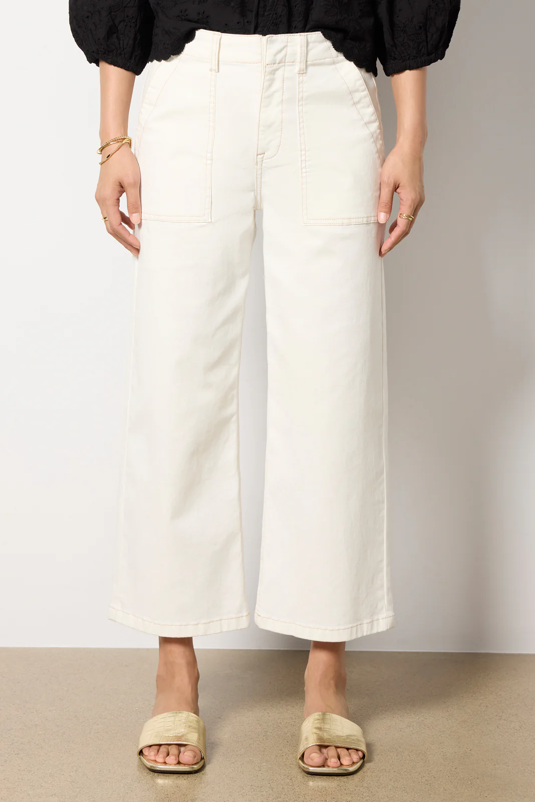 Sophia Contrast Stitch Wide Leg Pant - Image 6